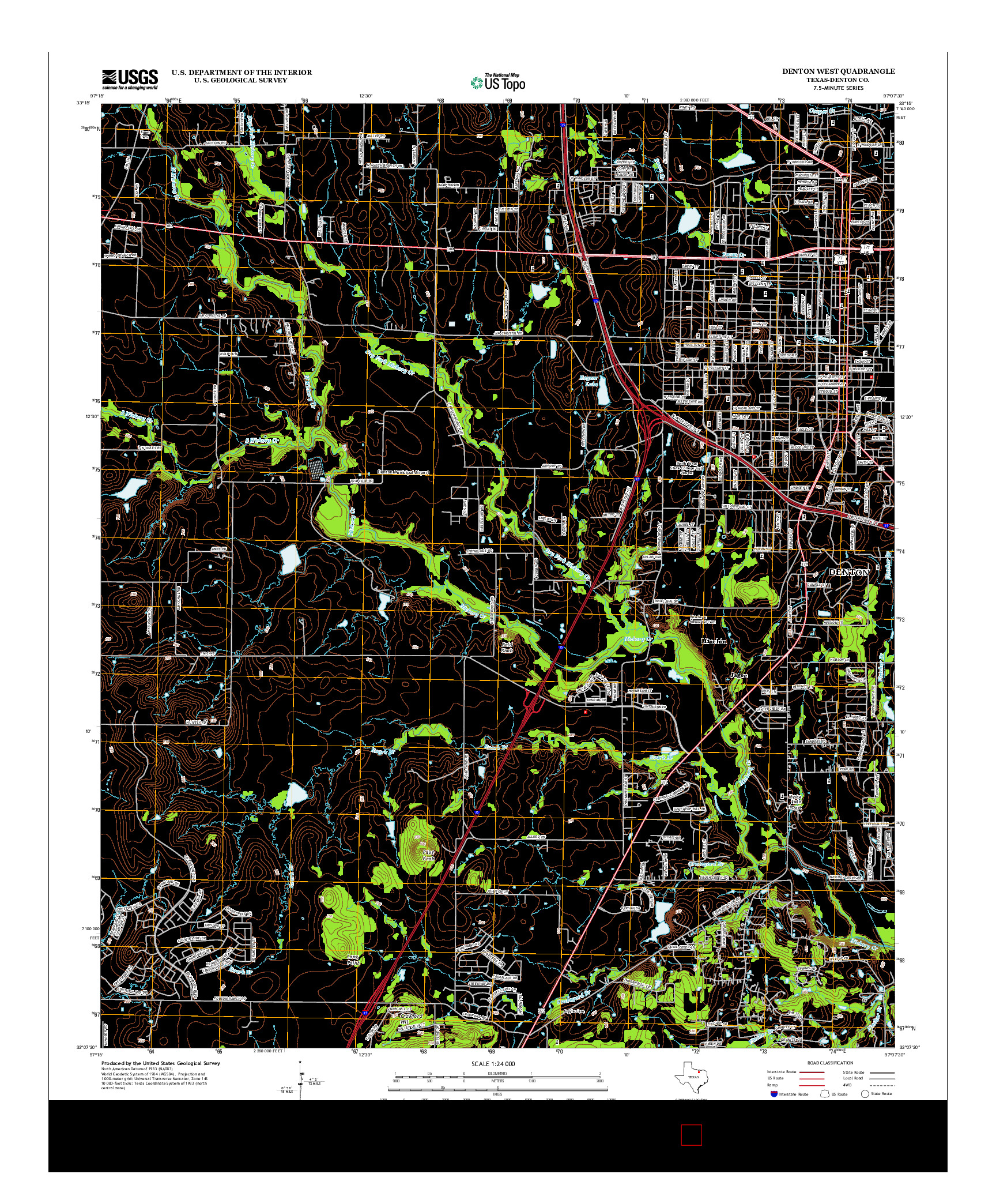 USGS US TOPO 7.5-MINUTE MAP FOR DENTON WEST, TX 2013