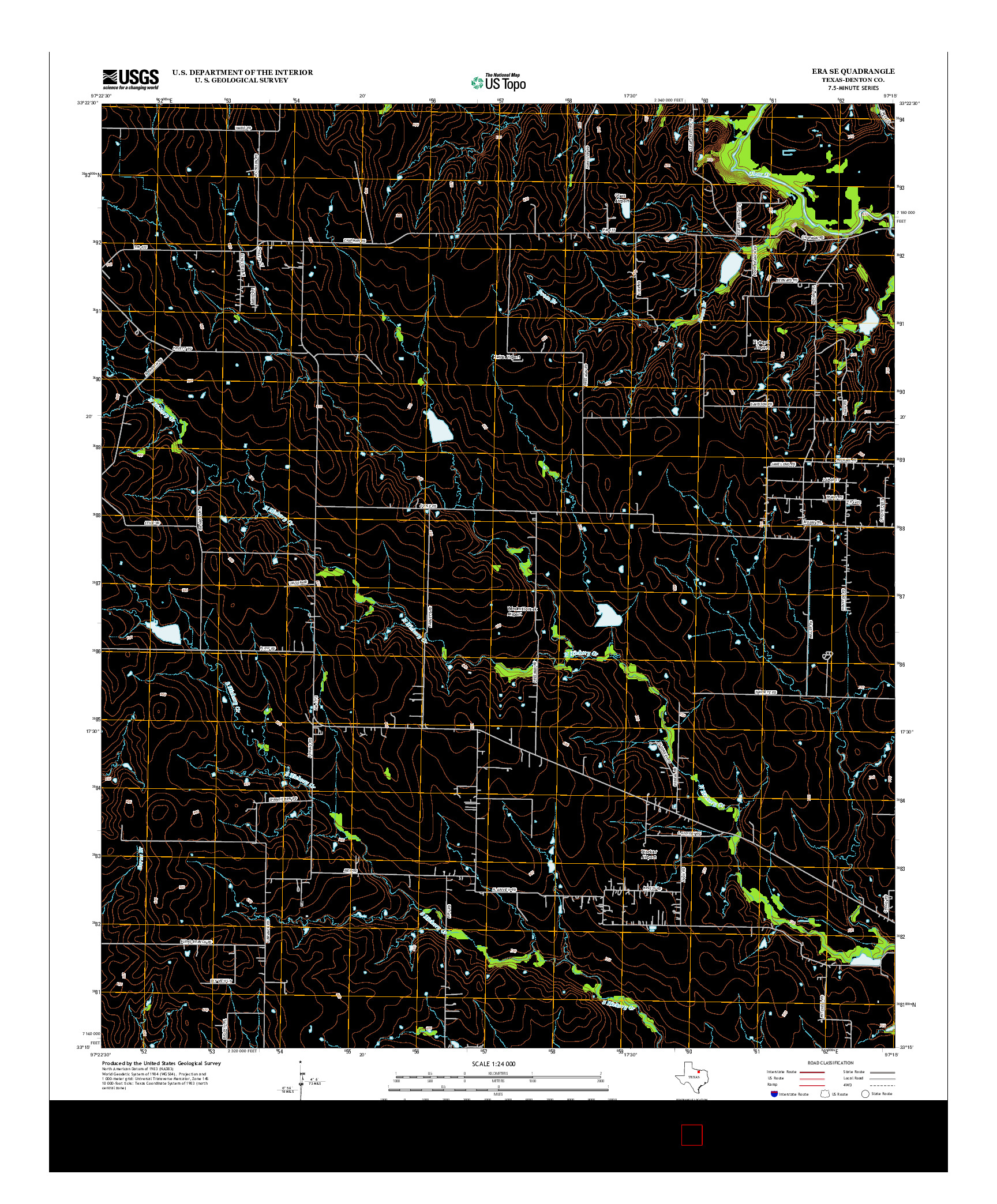 USGS US TOPO 7.5-MINUTE MAP FOR ERA SE, TX 2013