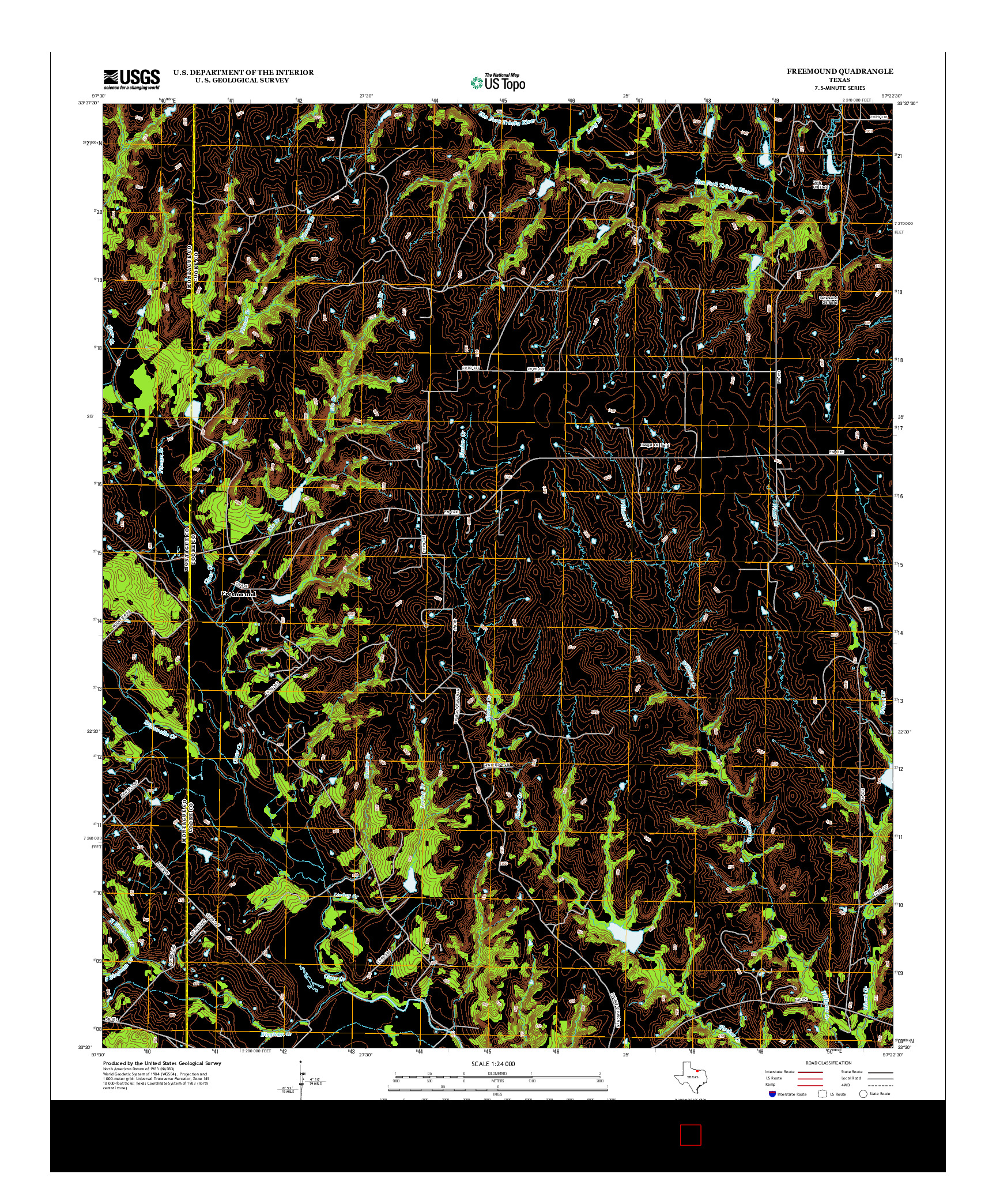 USGS US TOPO 7.5-MINUTE MAP FOR FREEMOUND, TX 2013