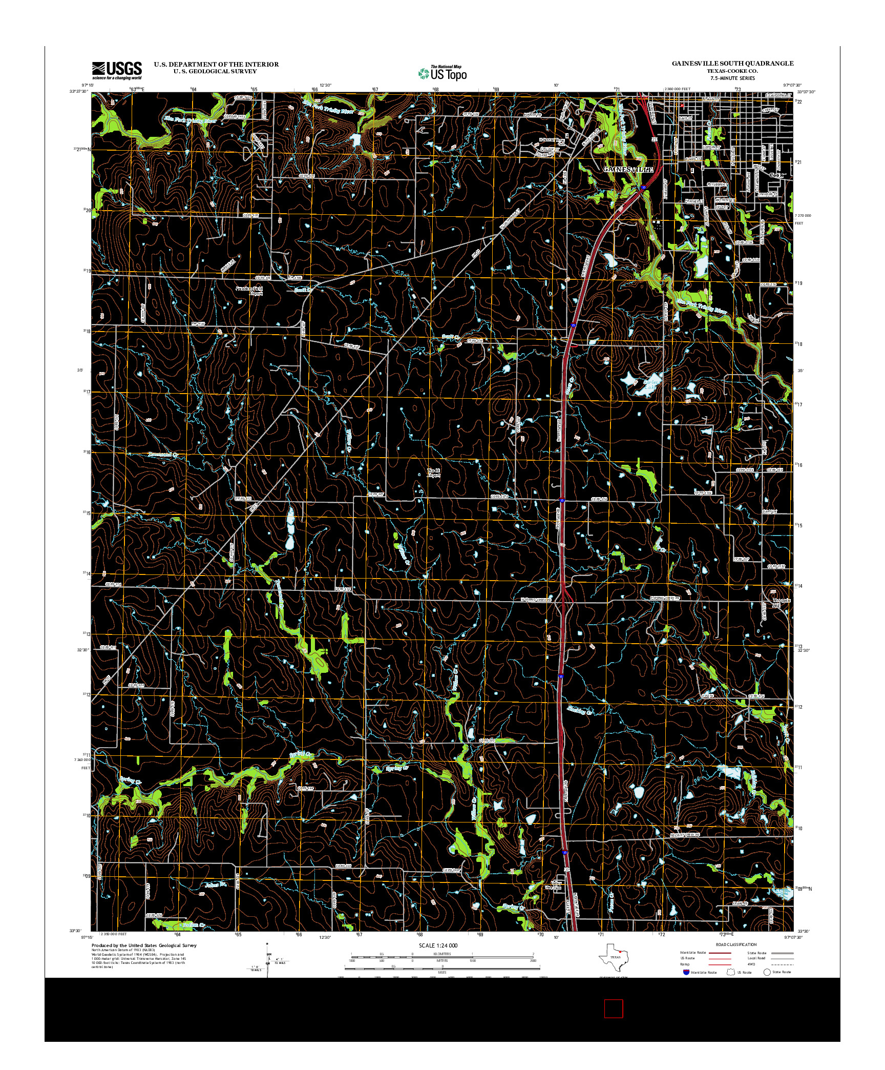 USGS US TOPO 7.5-MINUTE MAP FOR GAINESVILLE SOUTH, TX 2013