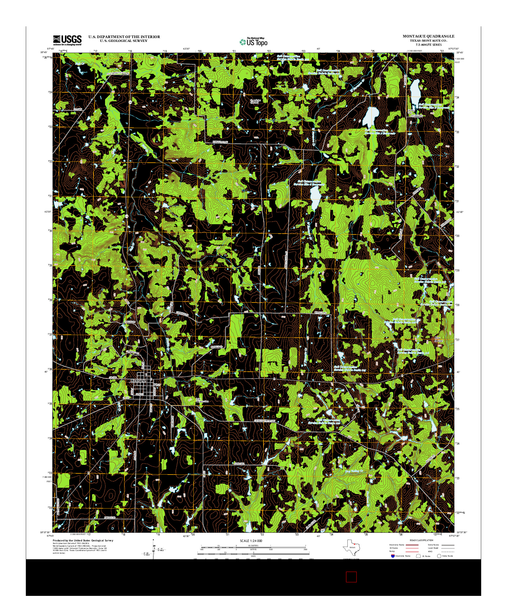 USGS US TOPO 7.5-MINUTE MAP FOR MONTAGUE, TX 2013