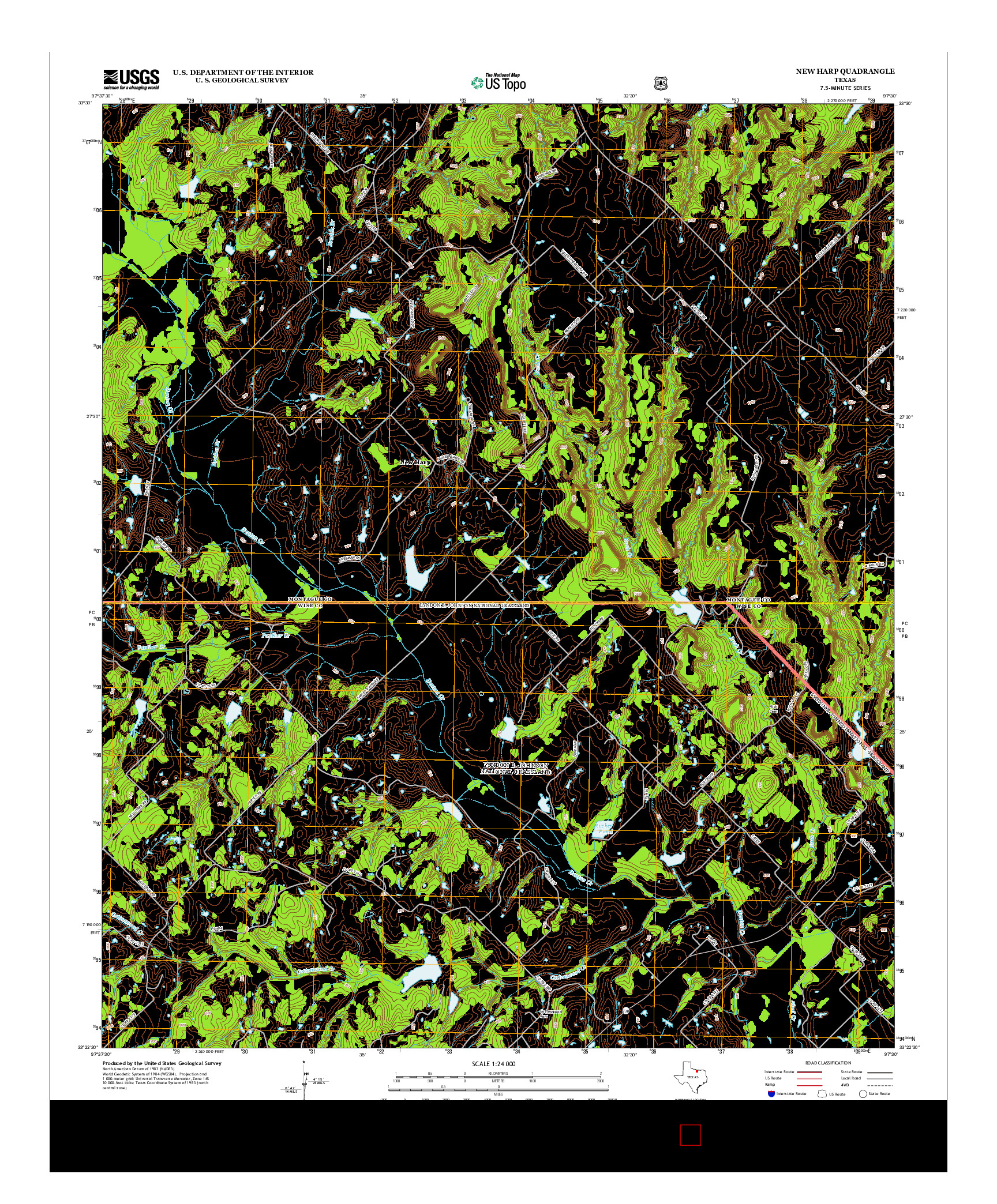 USGS US TOPO 7.5-MINUTE MAP FOR NEW HARP, TX 2013