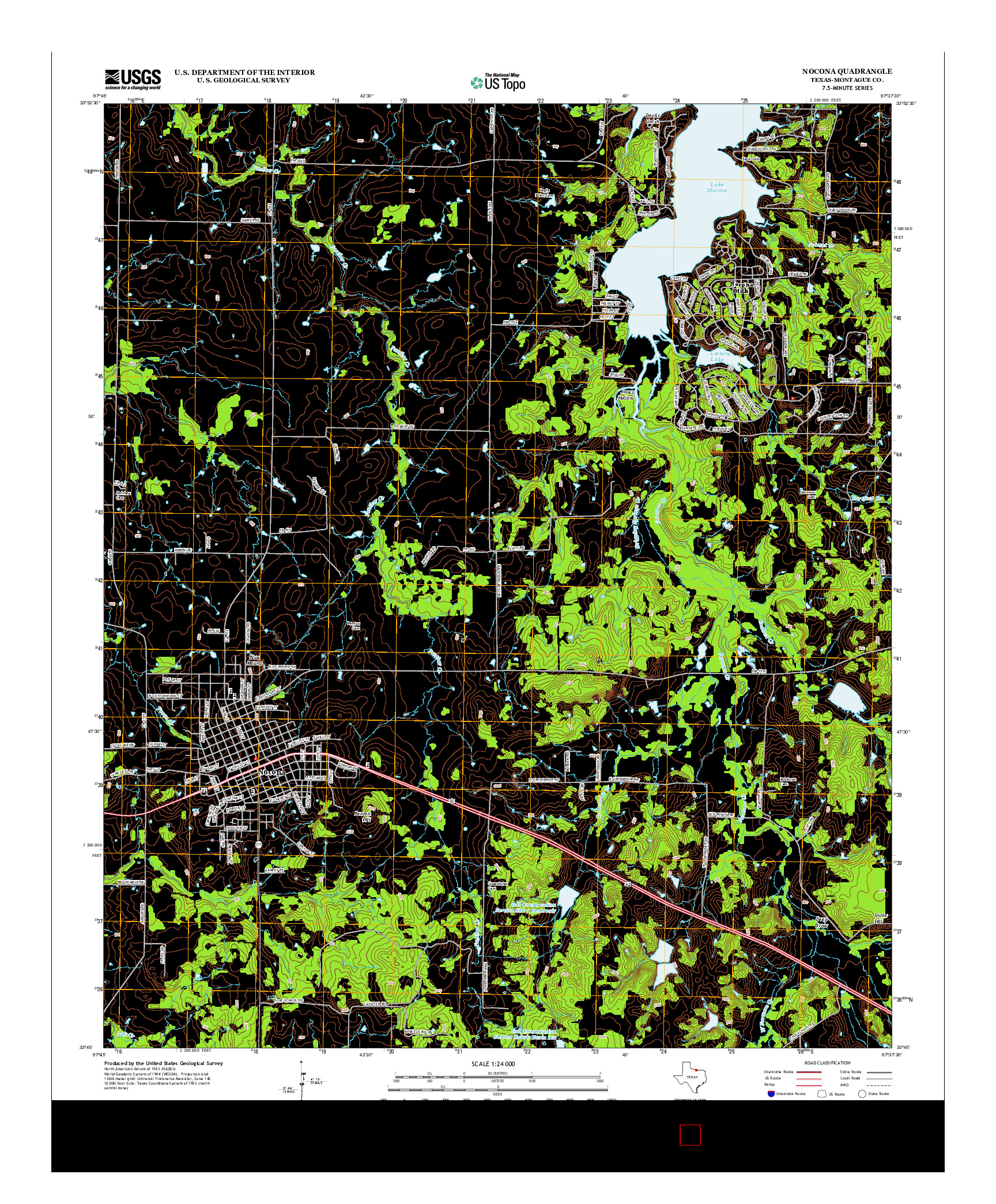 USGS US TOPO 7.5-MINUTE MAP FOR NOCONA, TX 2013