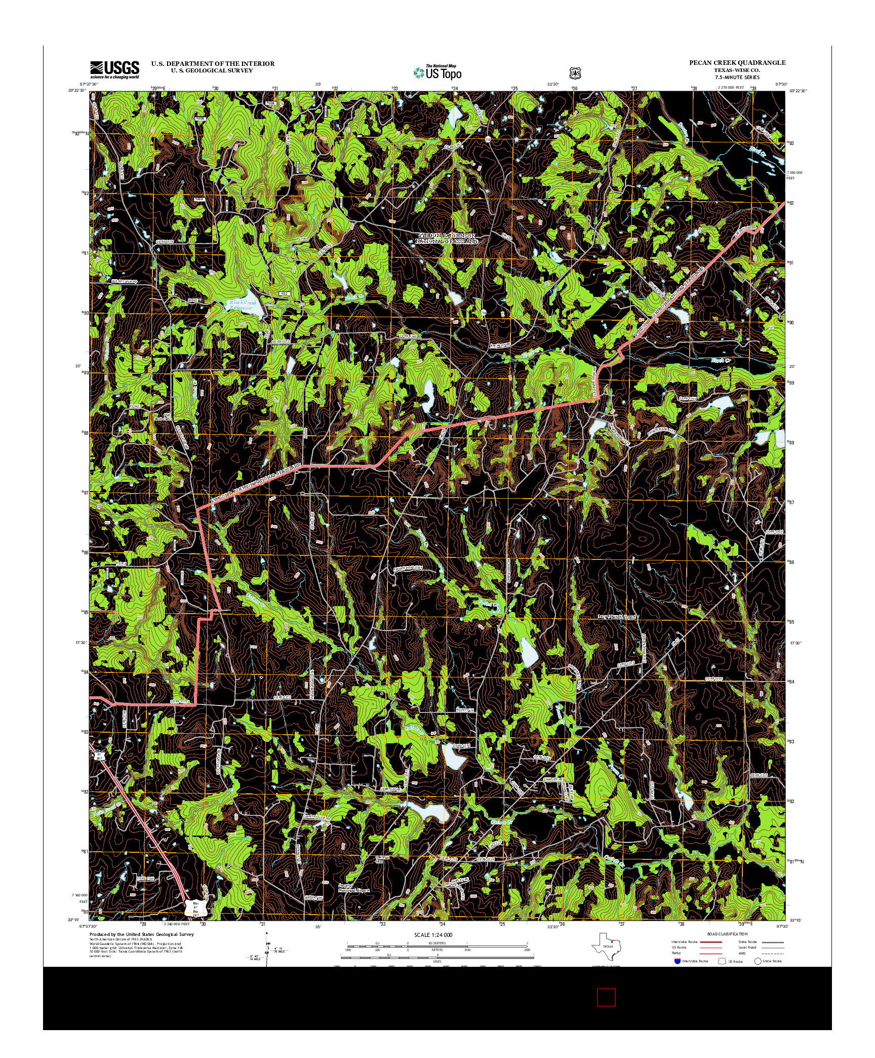 USGS US TOPO 7.5-MINUTE MAP FOR PECAN CREEK, TX 2013