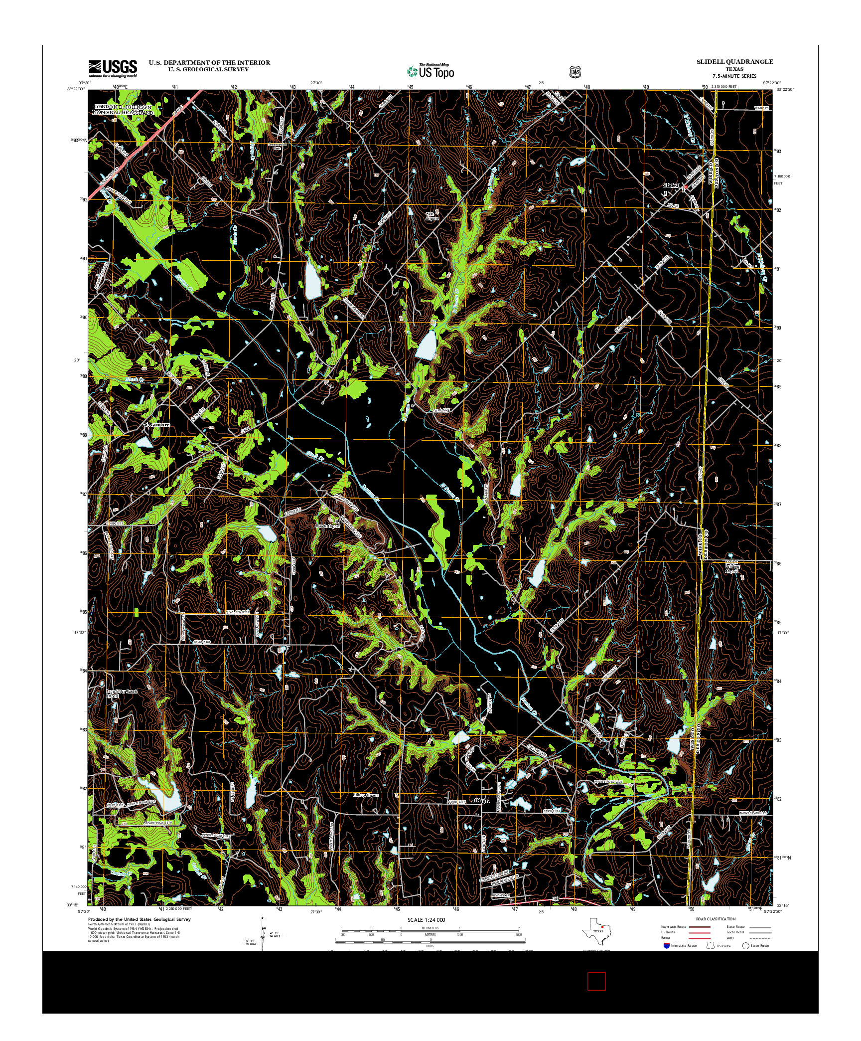 USGS US TOPO 7.5-MINUTE MAP FOR SLIDELL, TX 2013