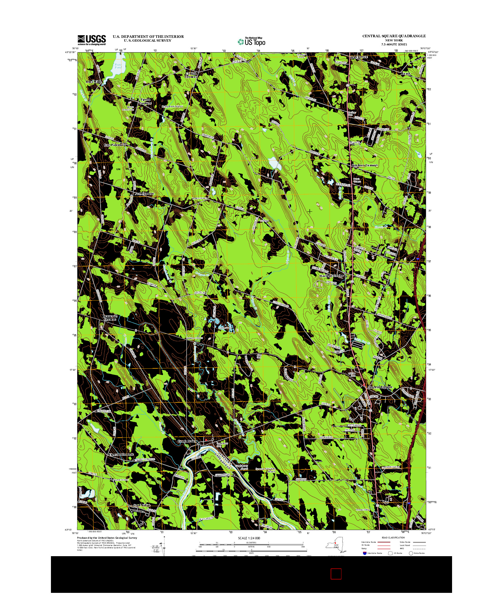 USGS US TOPO 7.5-MINUTE MAP FOR CENTRAL SQUARE, NY 2013