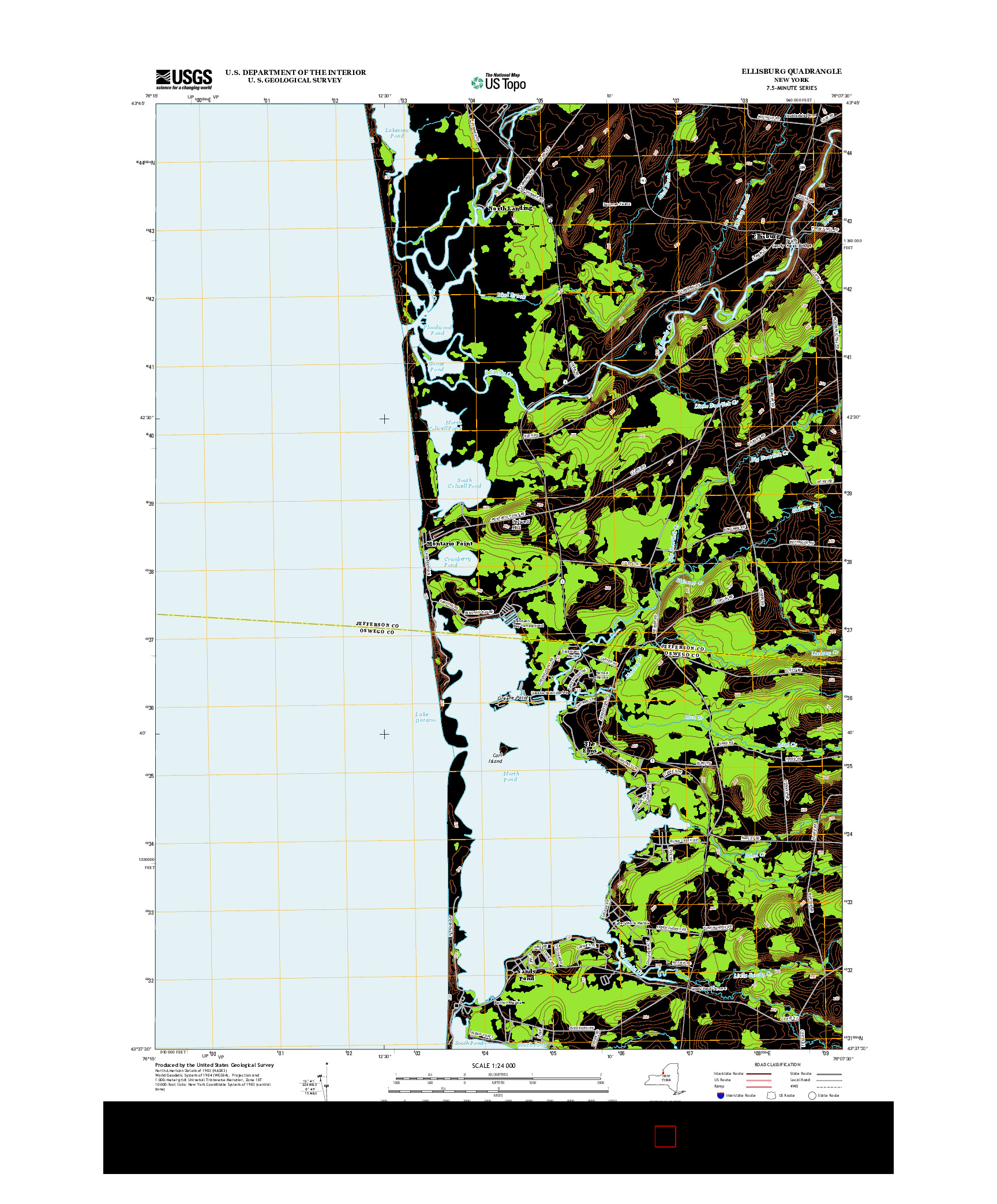 USGS US TOPO 7.5-MINUTE MAP FOR ELLISBURG, NY 2013