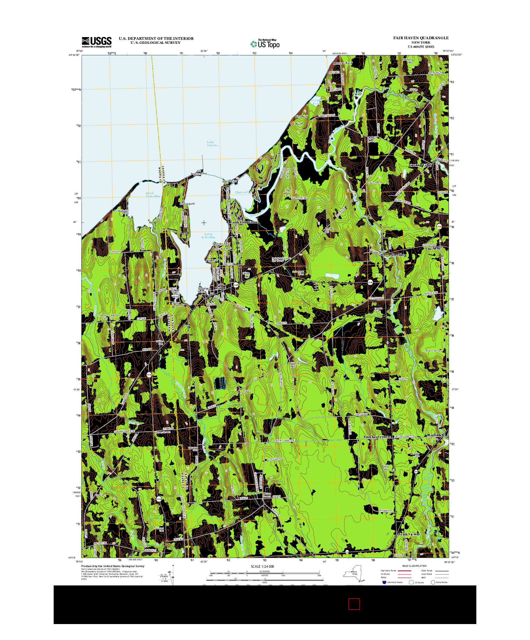 USGS US TOPO 7.5-MINUTE MAP FOR FAIR HAVEN, NY 2013