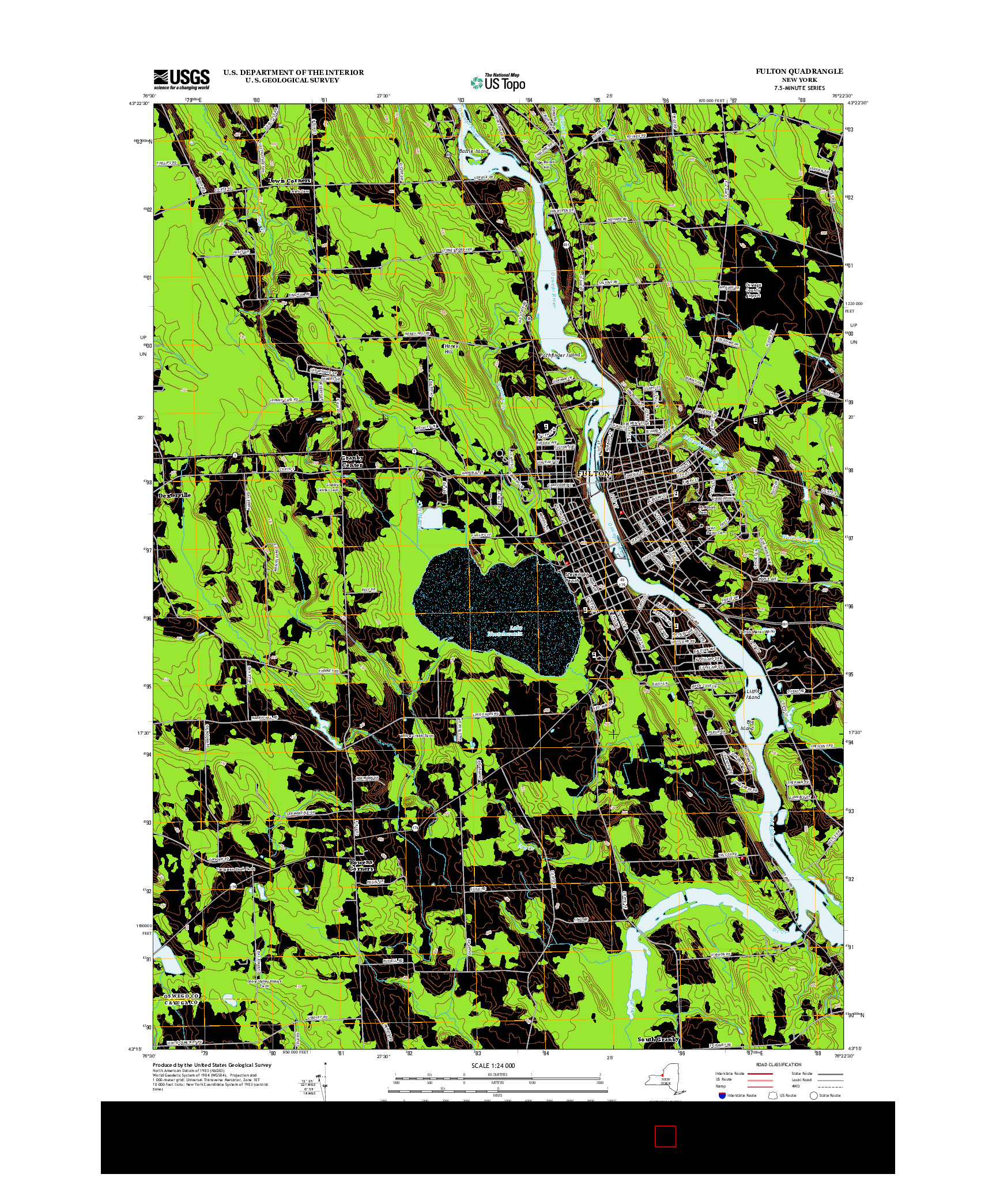 USGS US TOPO 7.5-MINUTE MAP FOR FULTON, NY 2013
