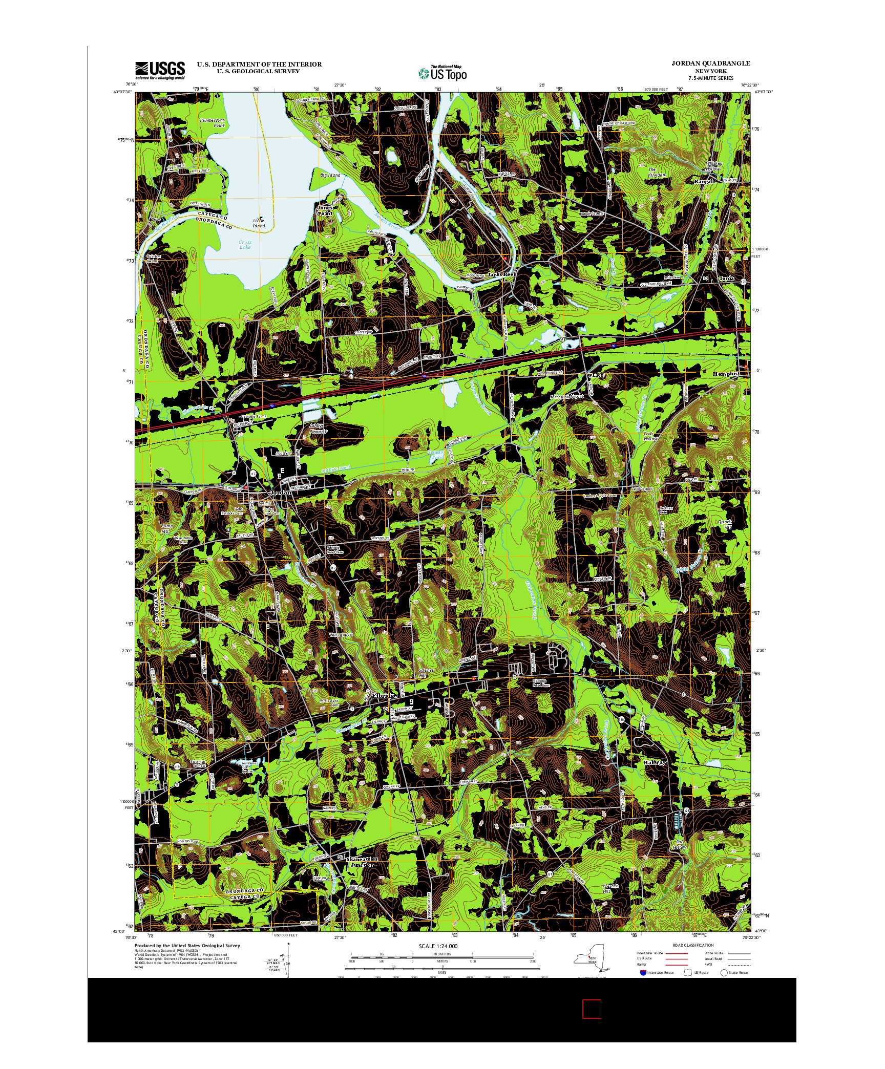 USGS US TOPO 7.5-MINUTE MAP FOR JORDAN, NY 2013