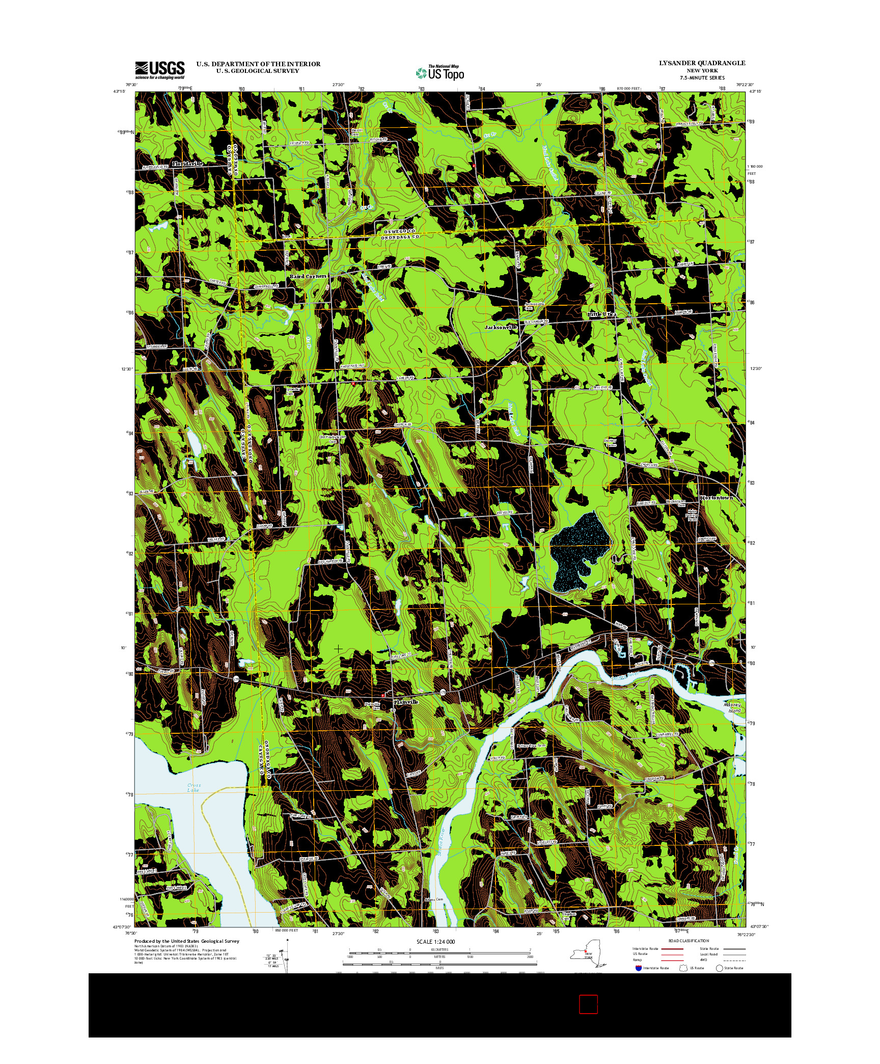USGS US TOPO 7.5-MINUTE MAP FOR LYSANDER, NY 2013