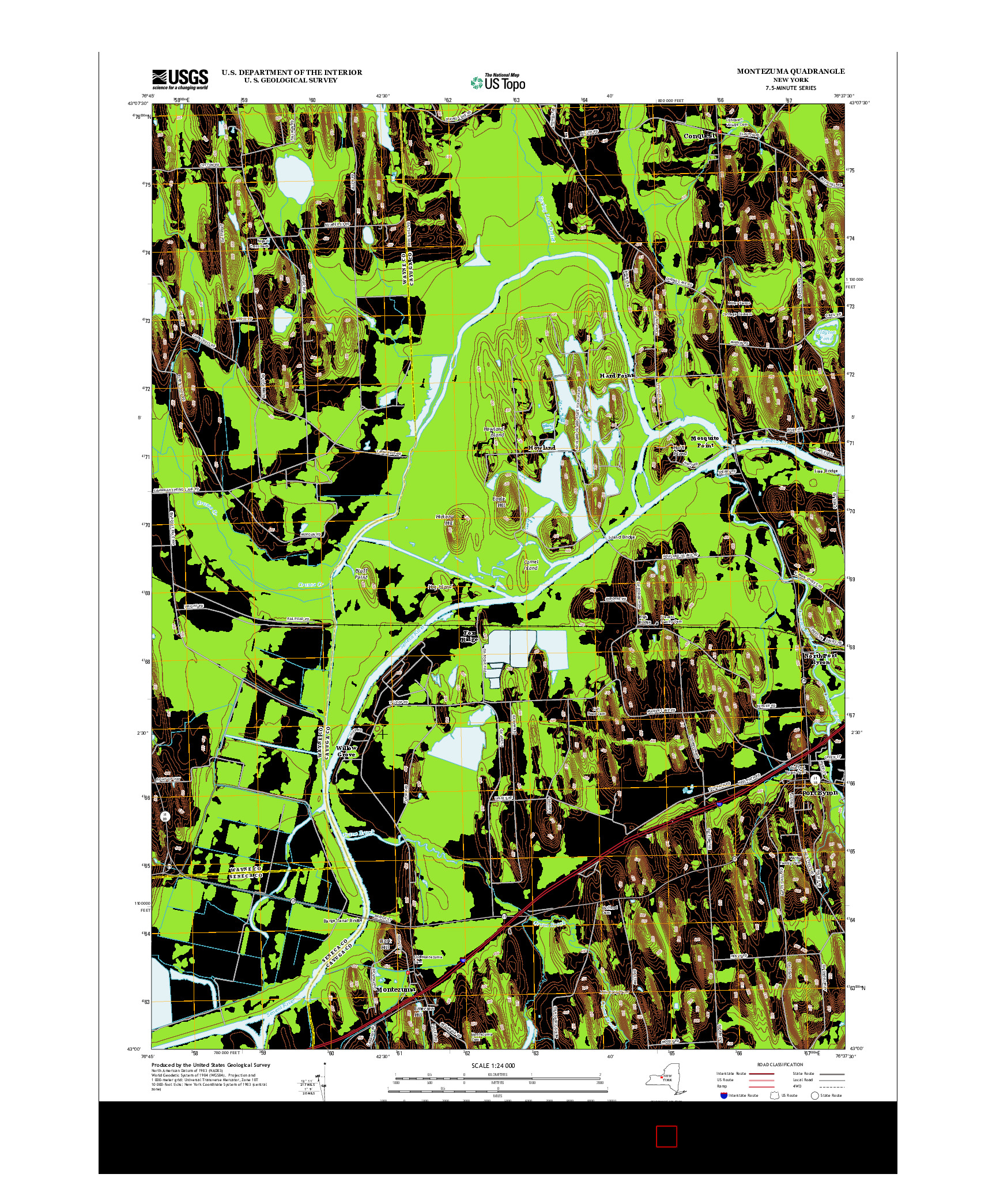 USGS US TOPO 7.5-MINUTE MAP FOR MONTEZUMA, NY 2013