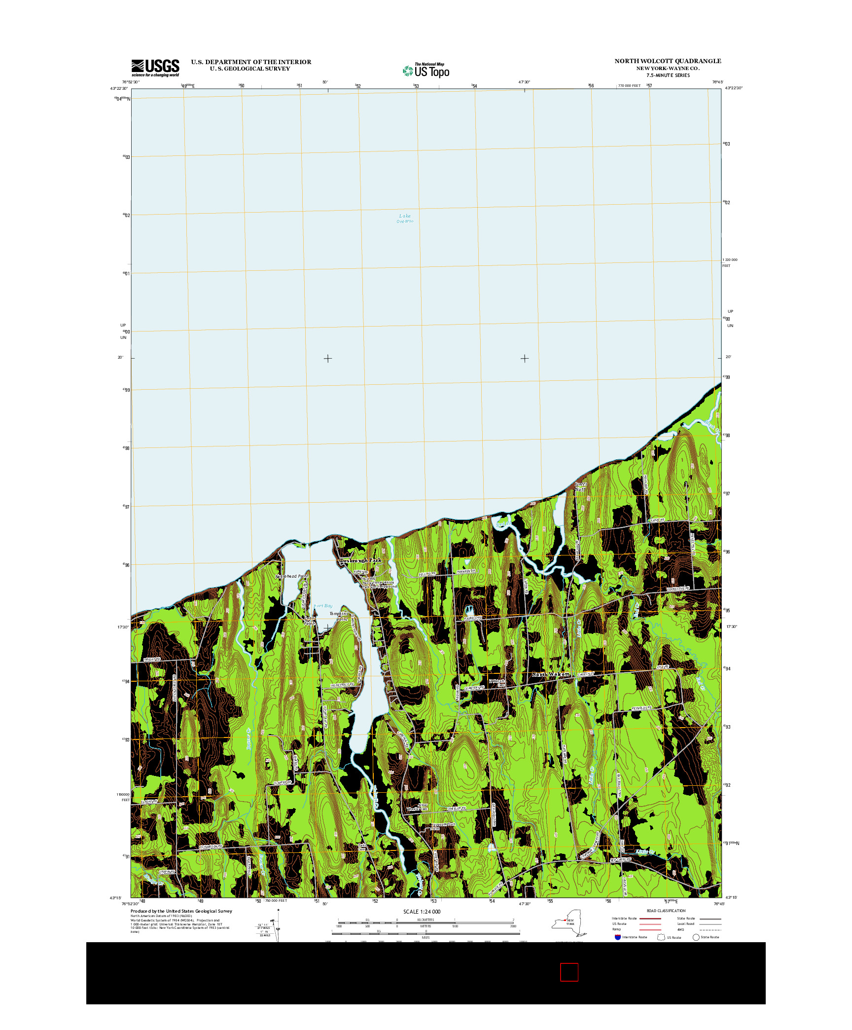 USGS US TOPO 7.5-MINUTE MAP FOR NORTH WOLCOTT, NY 2013