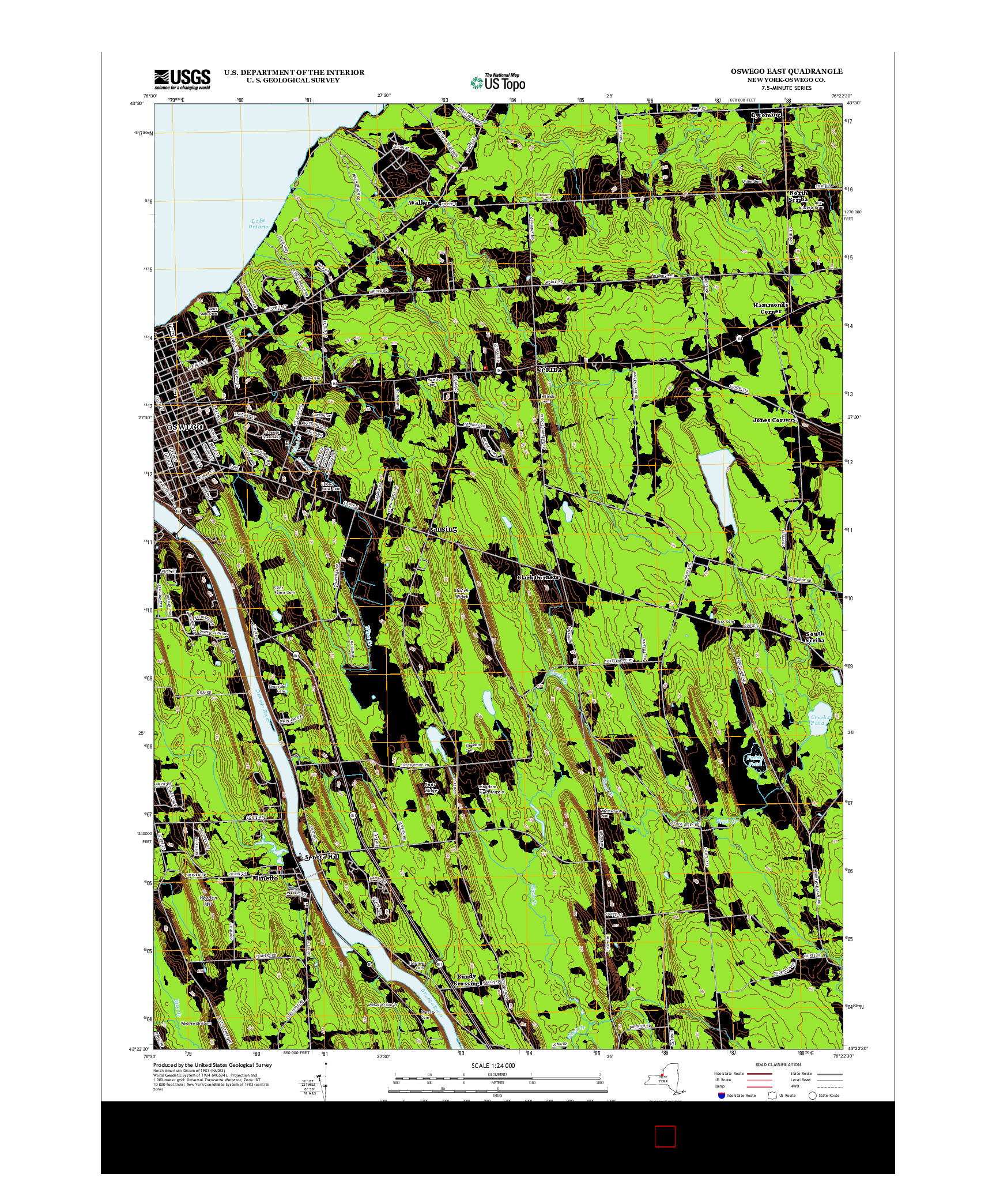 USGS US TOPO 7.5-MINUTE MAP FOR OSWEGO EAST, NY 2013