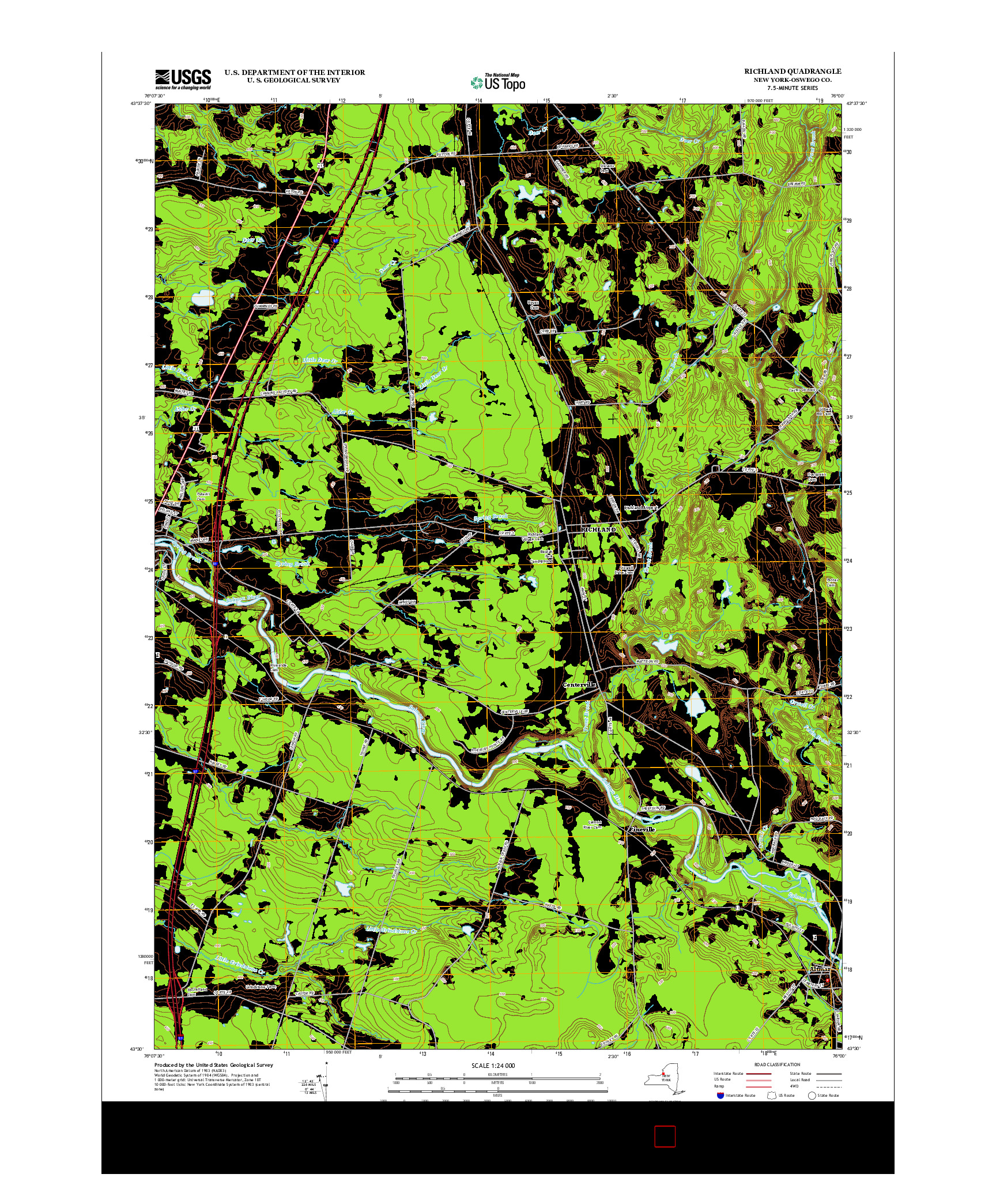 USGS US TOPO 7.5-MINUTE MAP FOR RICHLAND, NY 2013