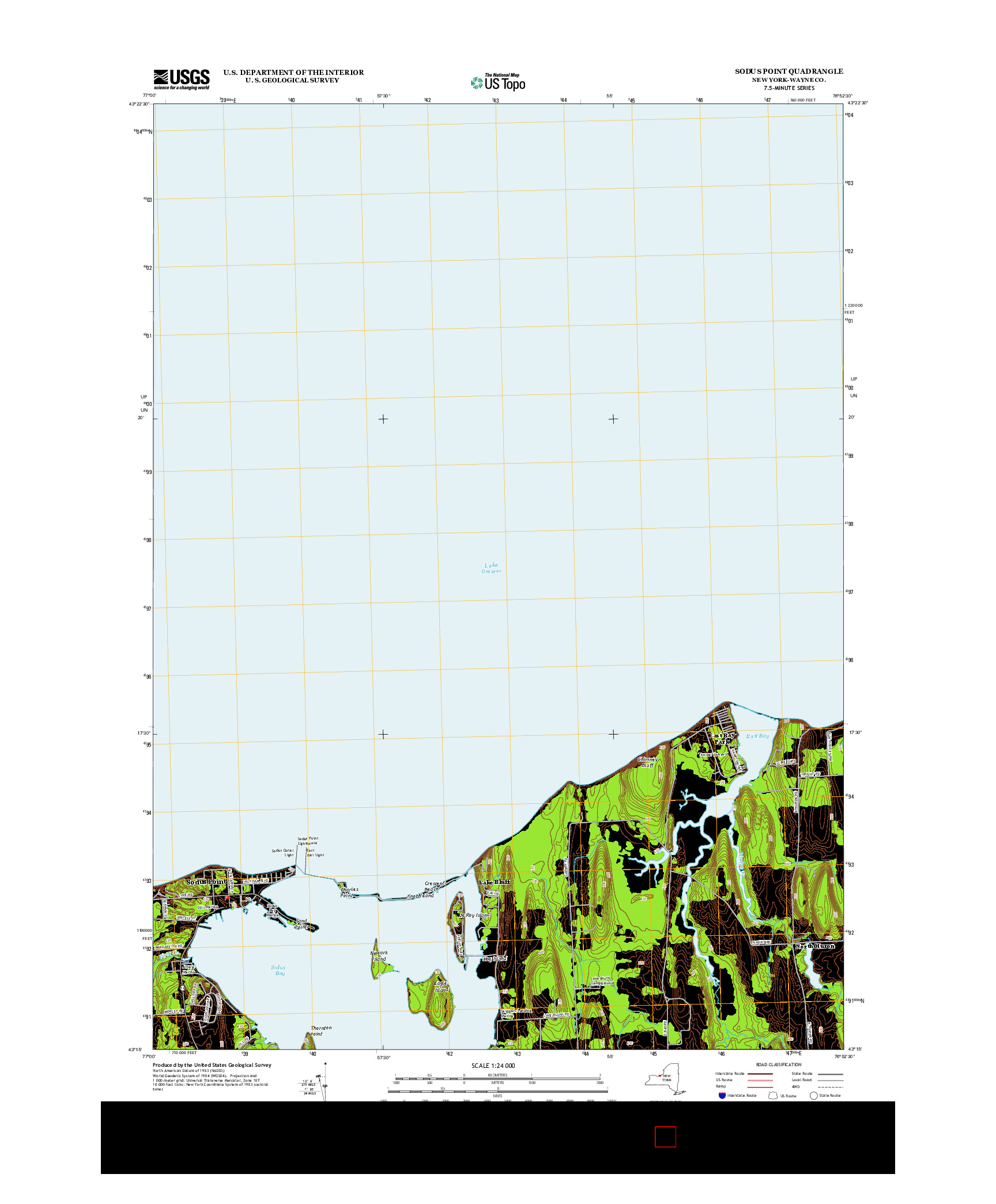 USGS US TOPO 7.5-MINUTE MAP FOR SODUS POINT, NY 2013