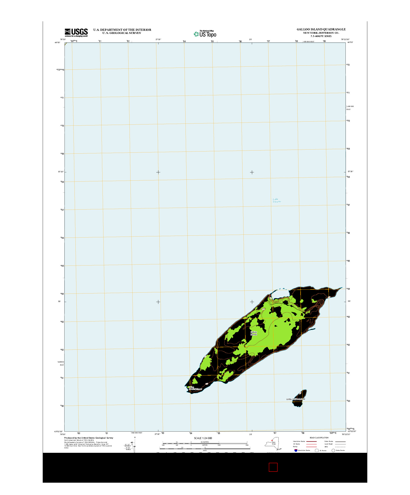 USGS US TOPO 7.5-MINUTE MAP FOR GALLOO ISLAND, NY 2013