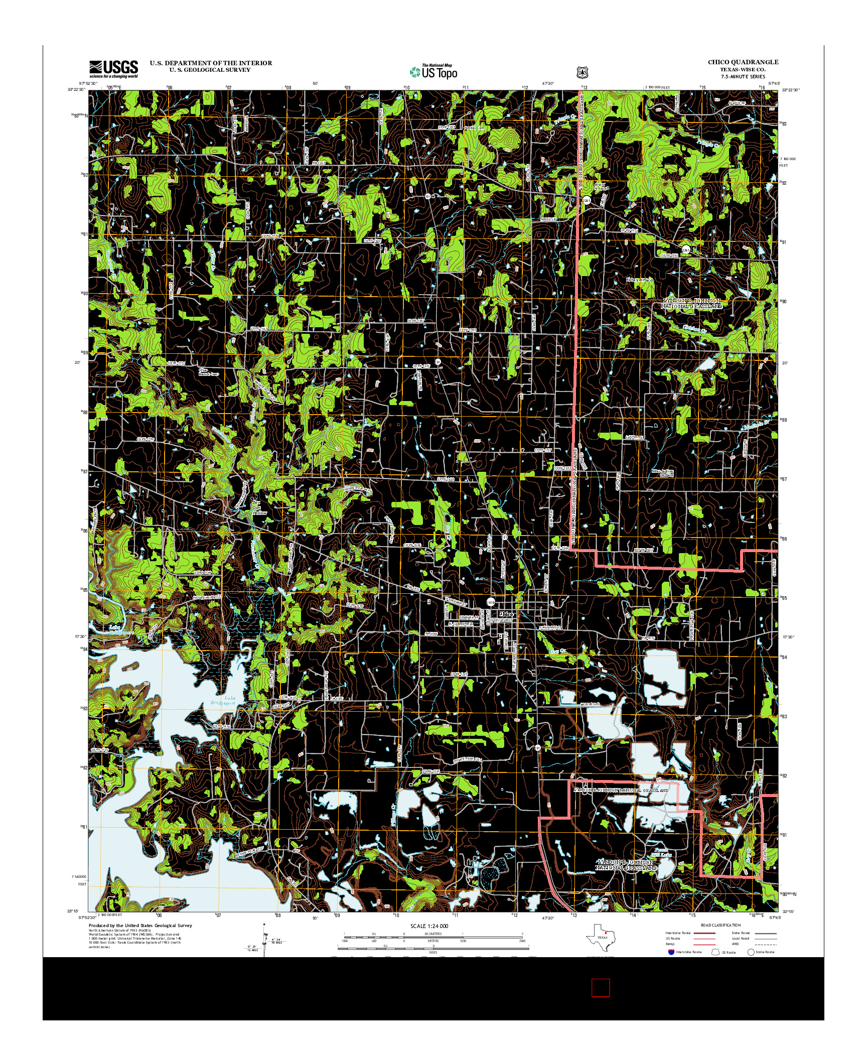 USGS US TOPO 7.5-MINUTE MAP FOR CHICO, TX 2013