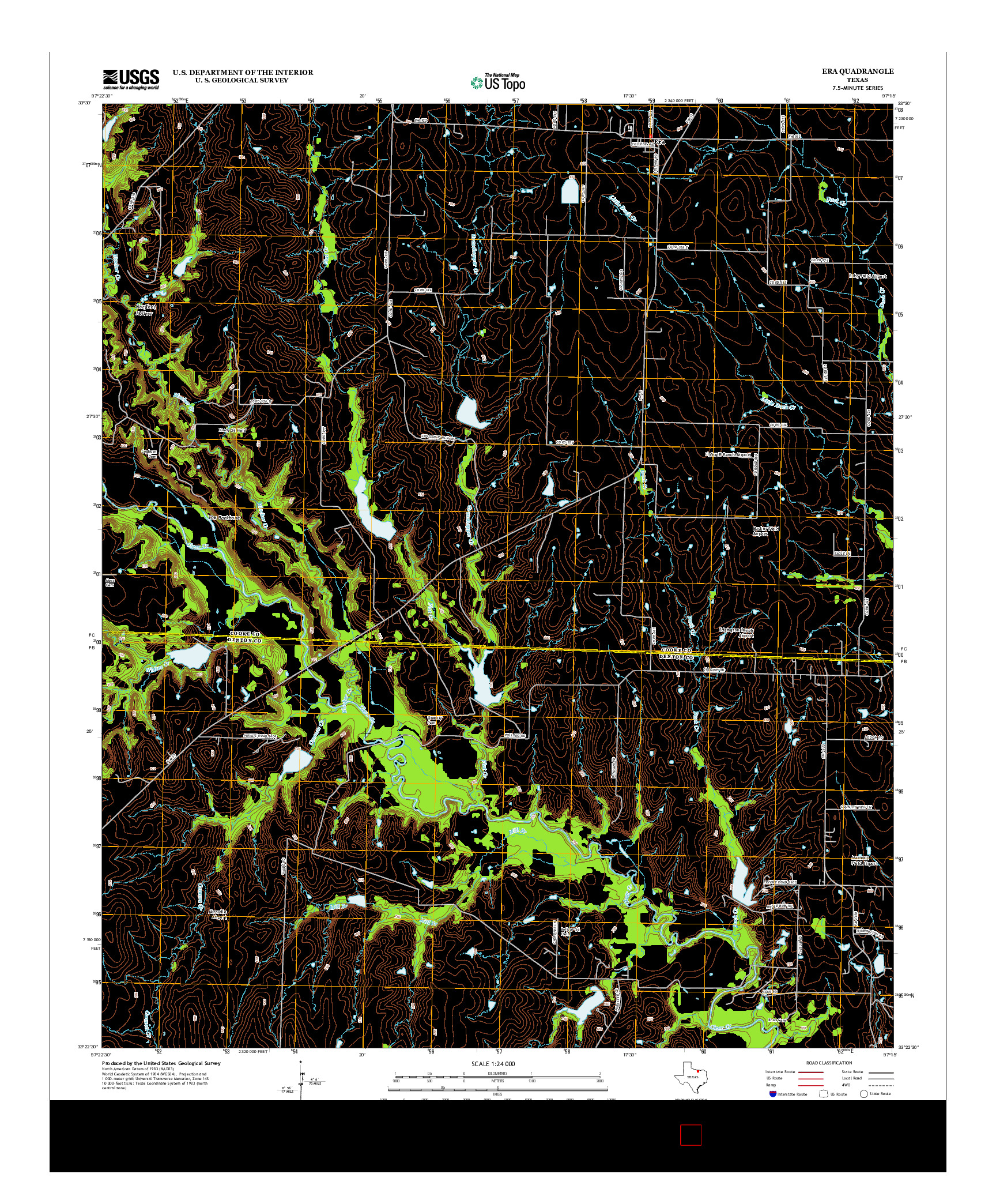 USGS US TOPO 7.5-MINUTE MAP FOR ERA, TX 2013