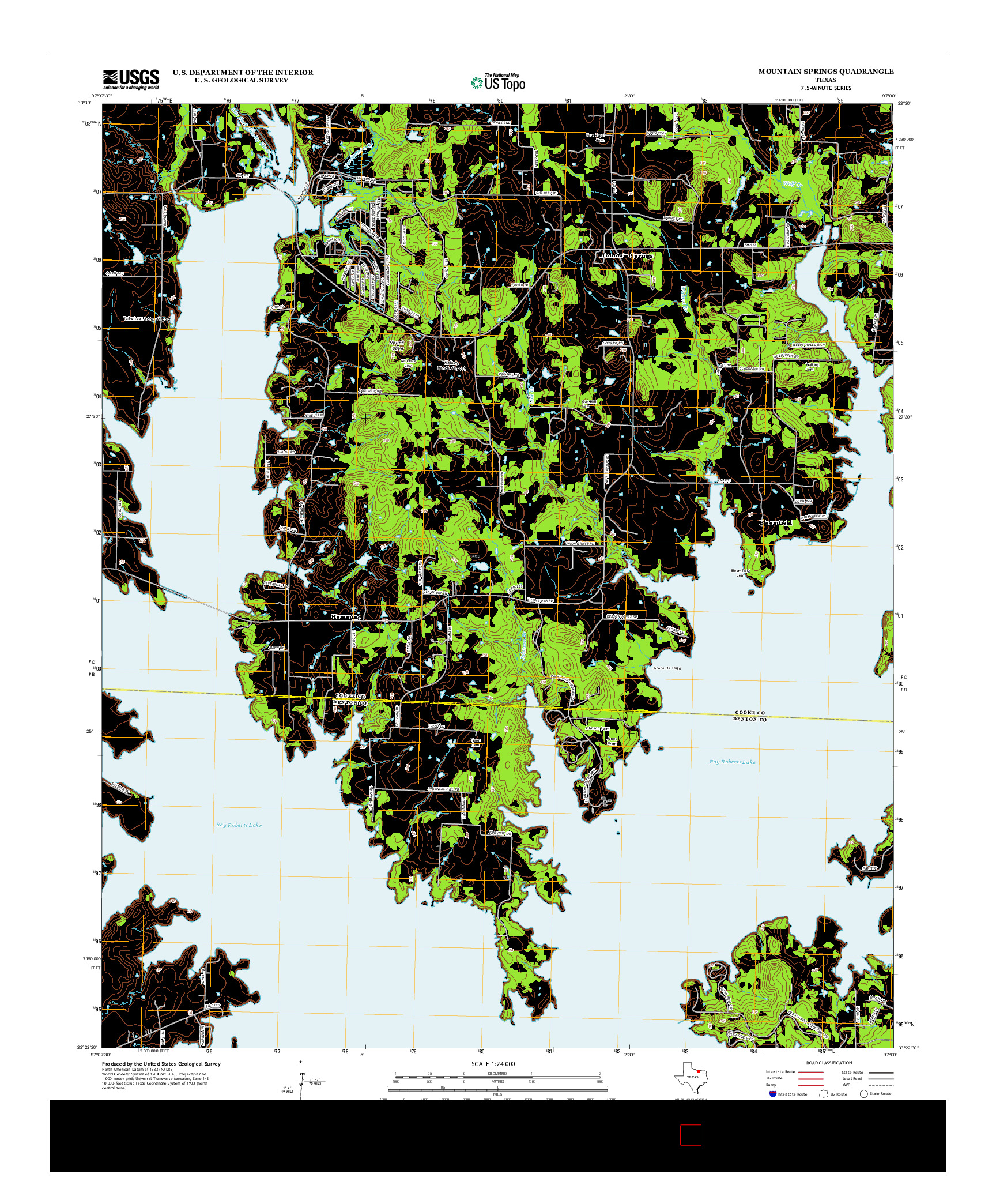 USGS US TOPO 7.5-MINUTE MAP FOR MOUNTAIN SPRINGS, TX 2013