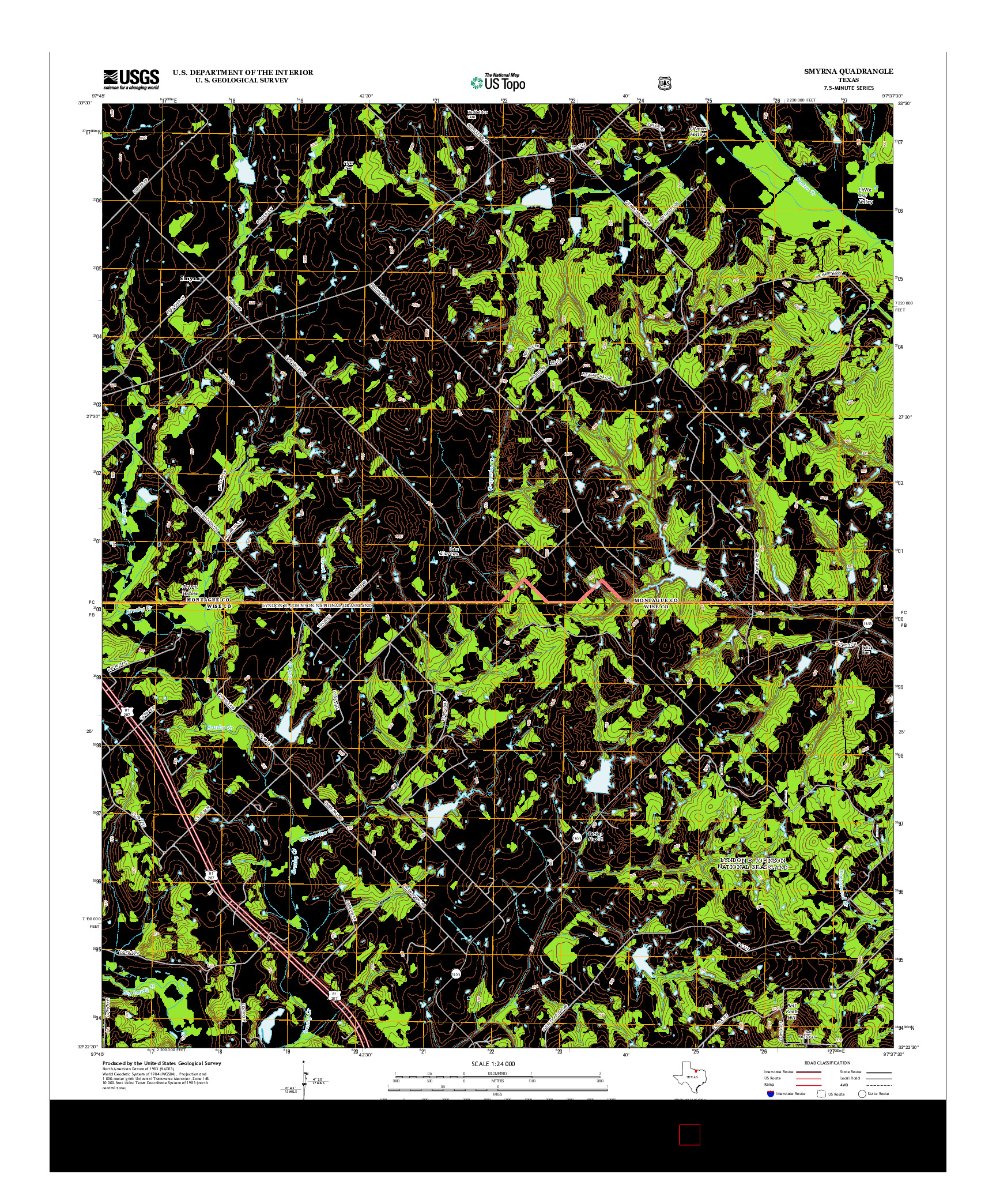 USGS US TOPO 7.5-MINUTE MAP FOR SMYRNA, TX 2013