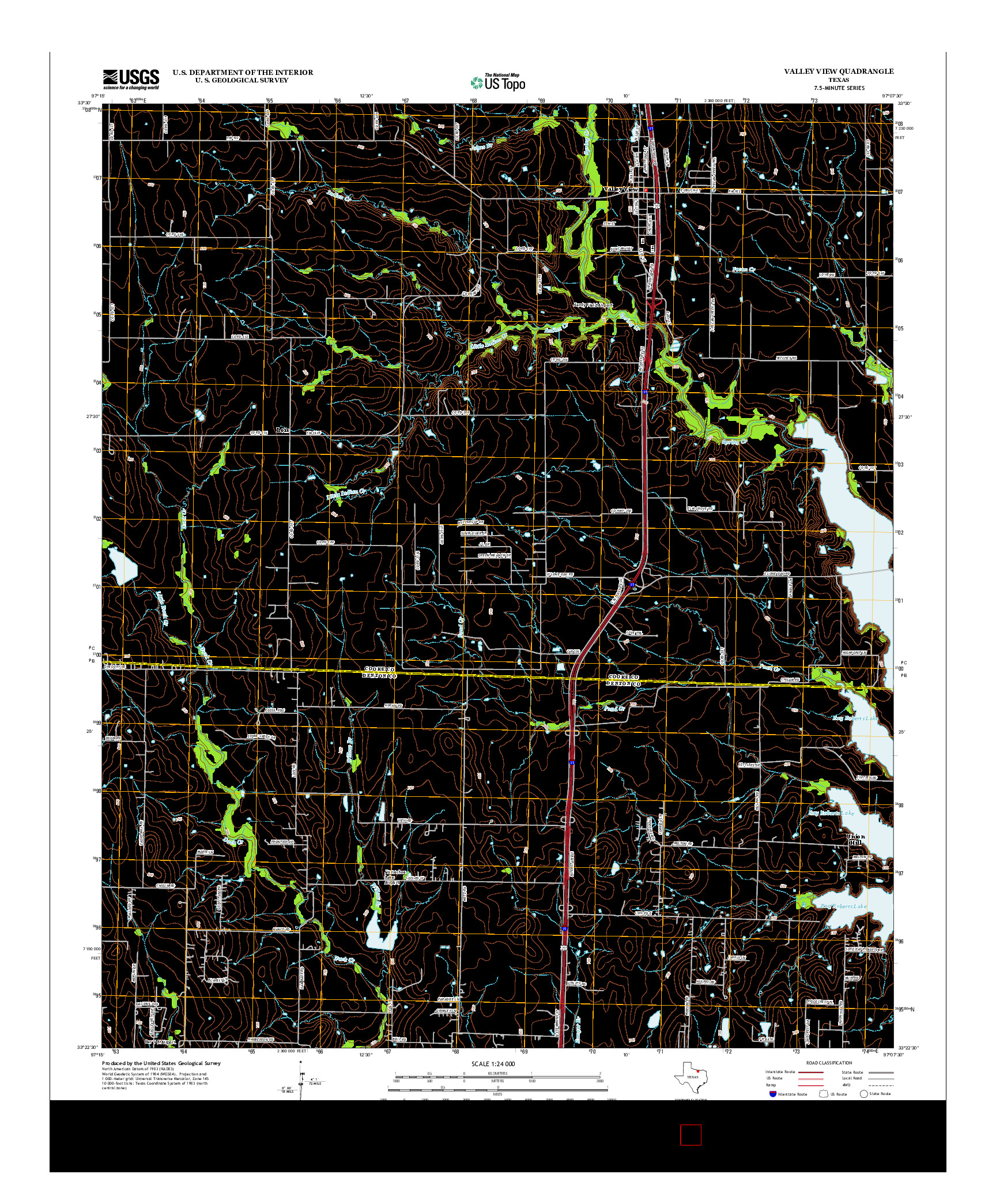 USGS US TOPO 7.5-MINUTE MAP FOR VALLEY VIEW, TX 2013