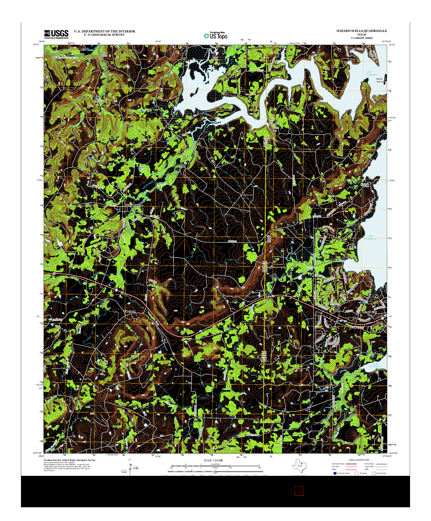 USGS US TOPO 7.5-MINUTE MAP FOR WIZARD WELLS, TX 2013