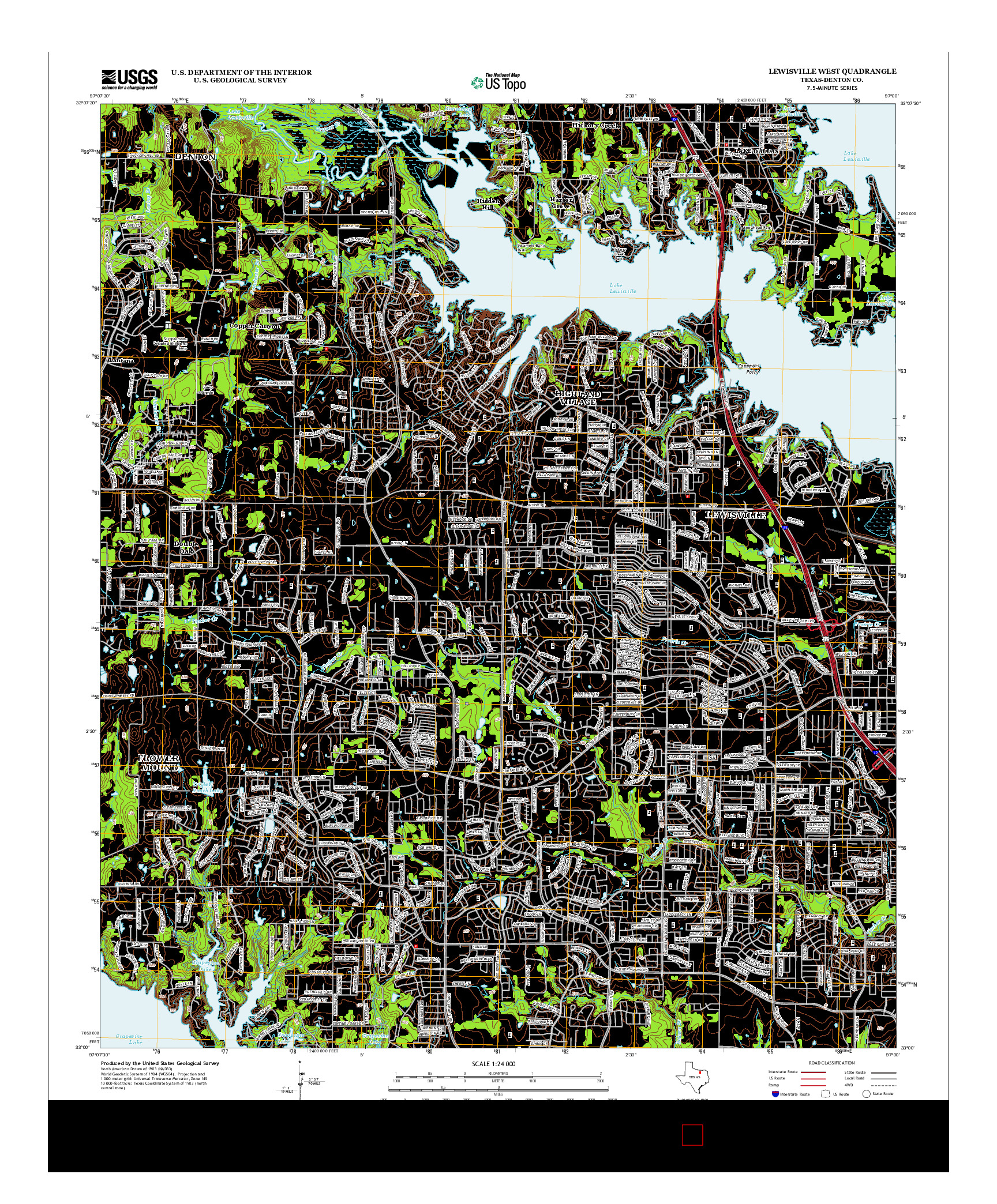 USGS US TOPO 7.5-MINUTE MAP FOR LEWISVILLE WEST, TX 2013