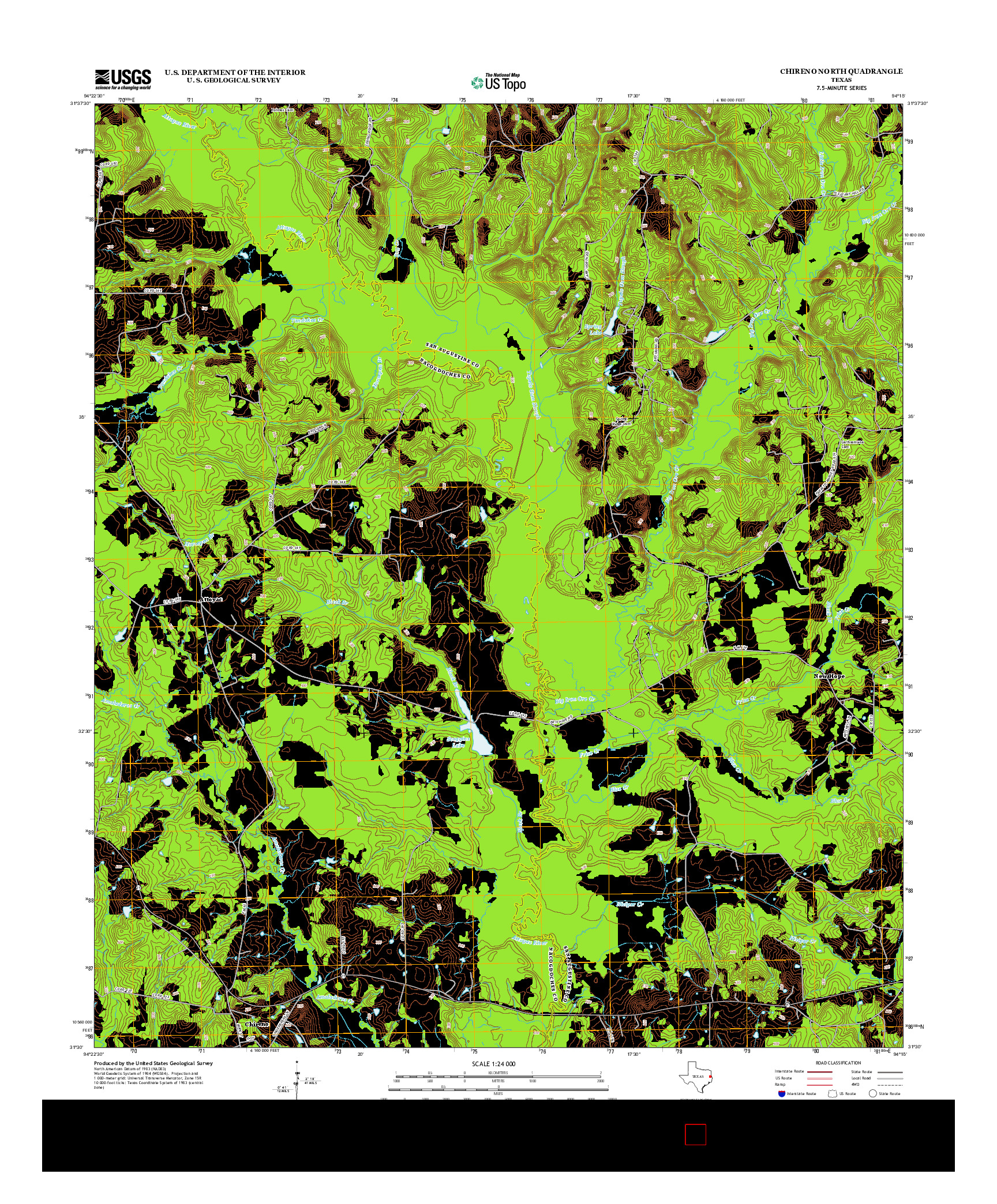 USGS US TOPO 7.5-MINUTE MAP FOR CHIRENO NORTH, TX 2013