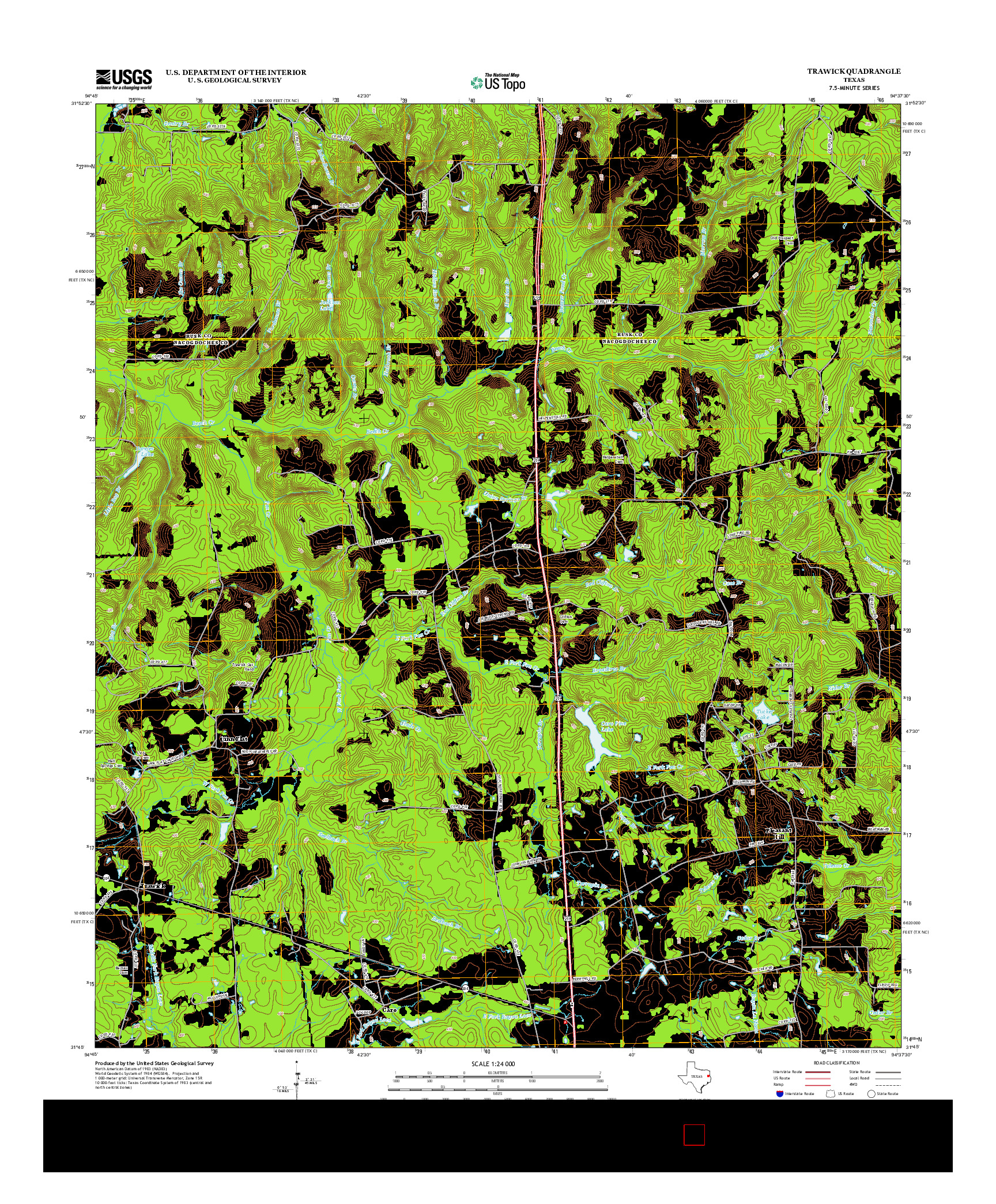 USGS US TOPO 7.5-MINUTE MAP FOR TRAWICK, TX 2013