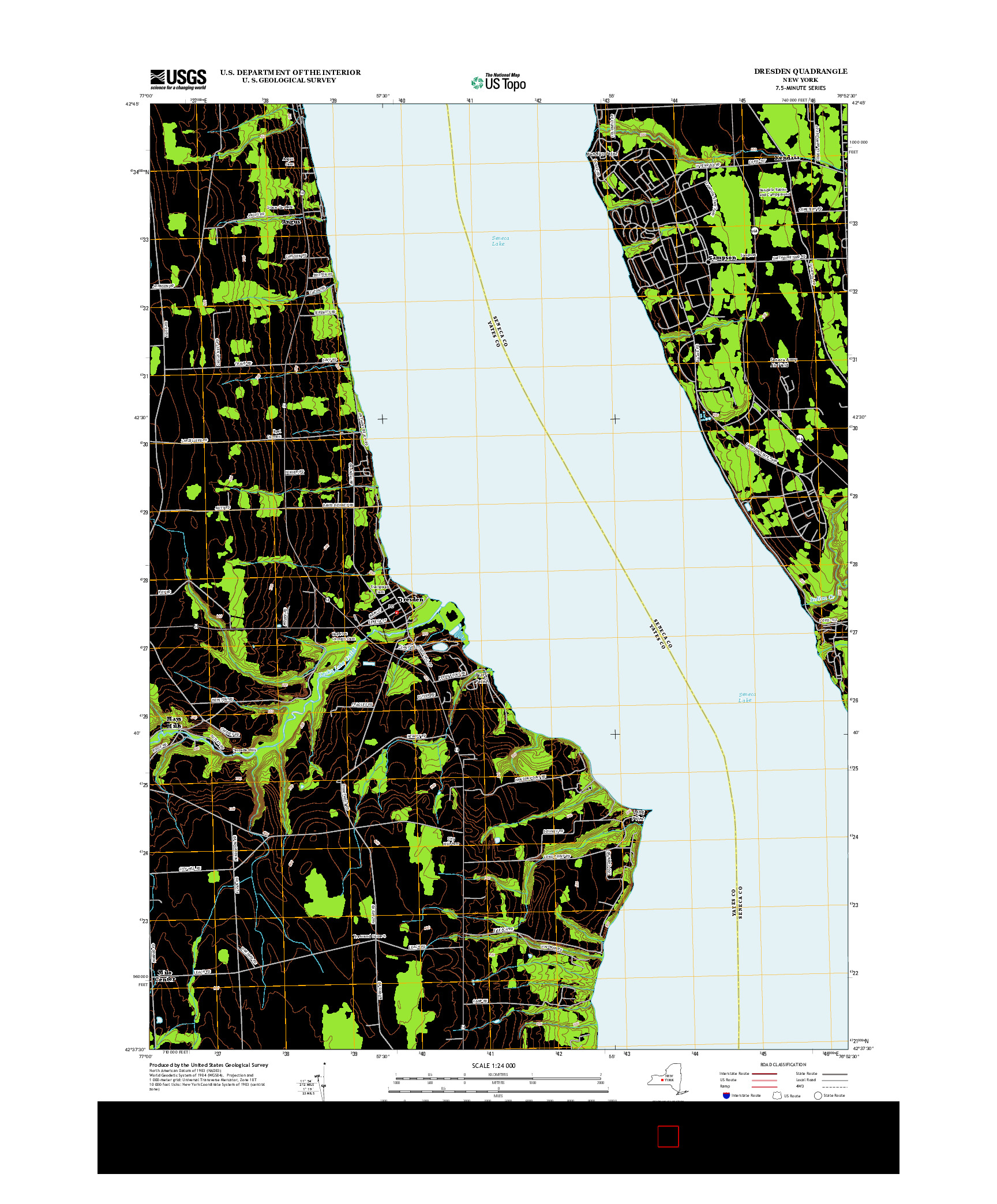 USGS US TOPO 7.5-MINUTE MAP FOR DRESDEN, NY 2013