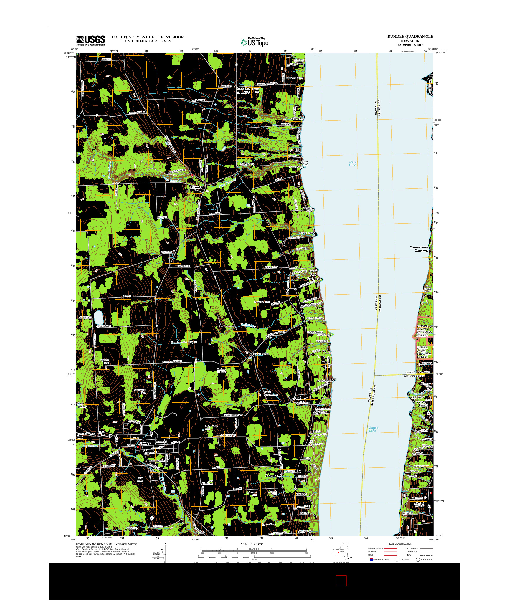 USGS US TOPO 7.5-MINUTE MAP FOR DUNDEE, NY 2013
