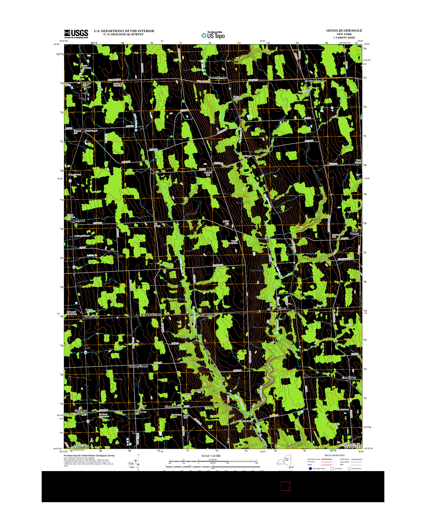 USGS US TOPO 7.5-MINUTE MAP FOR GENOA, NY 2013