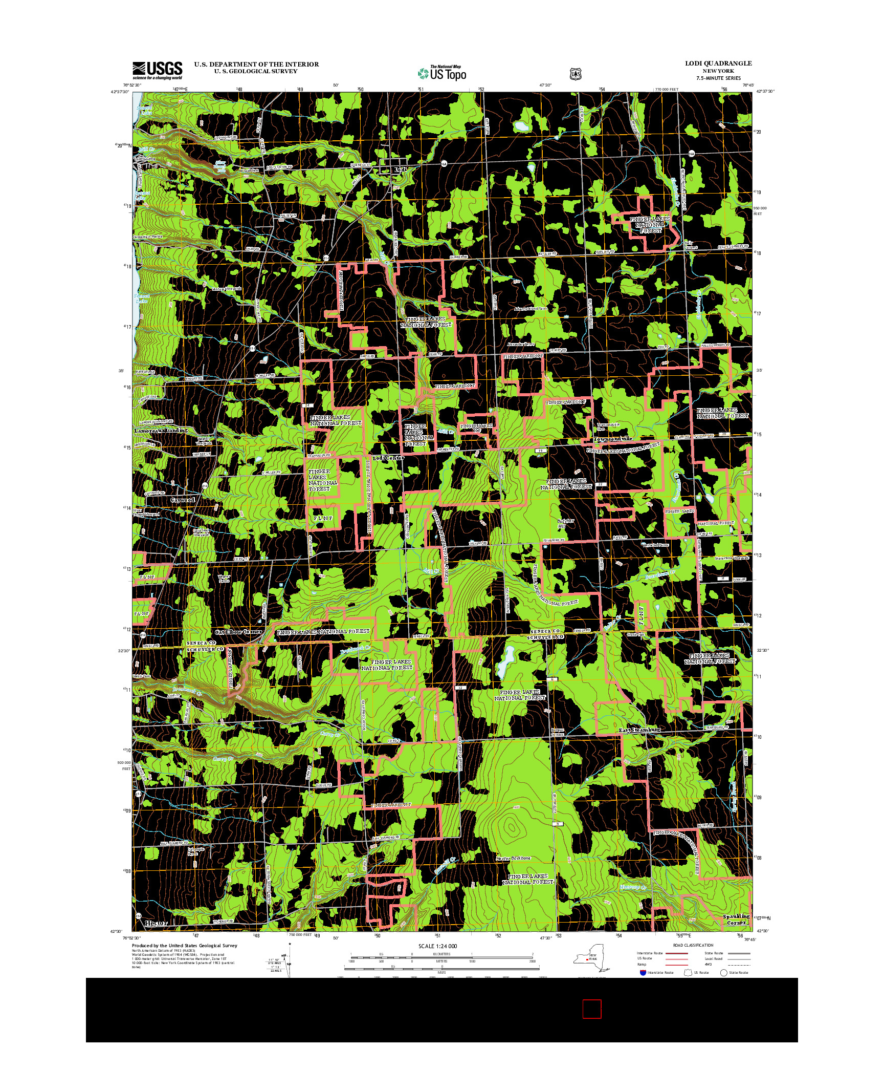 USGS US TOPO 7.5-MINUTE MAP FOR LODI, NY 2013