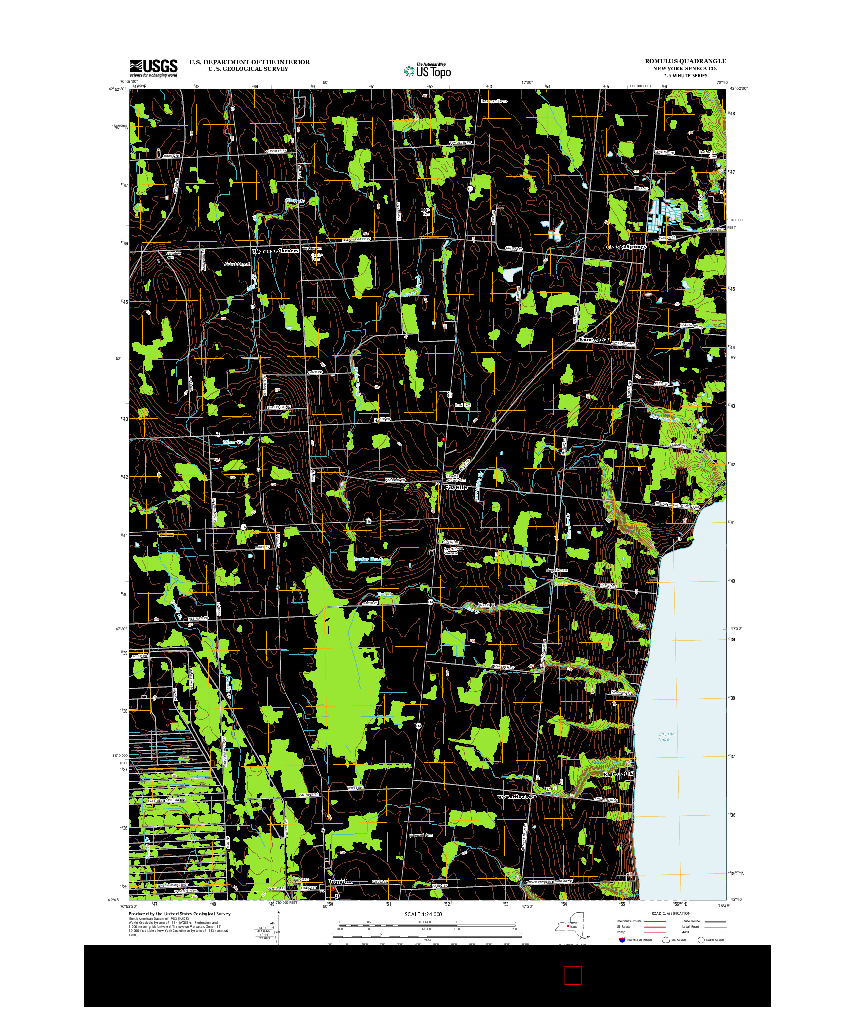 USGS US TOPO 7.5-MINUTE MAP FOR ROMULUS, NY 2013