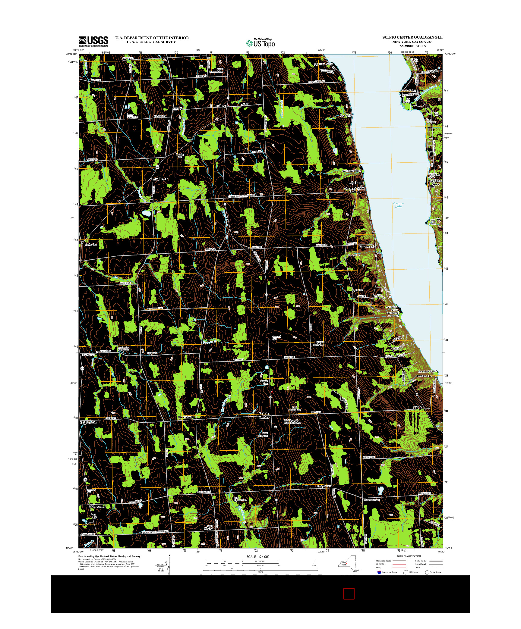 USGS US TOPO 7.5-MINUTE MAP FOR SCIPIO CENTER, NY 2013