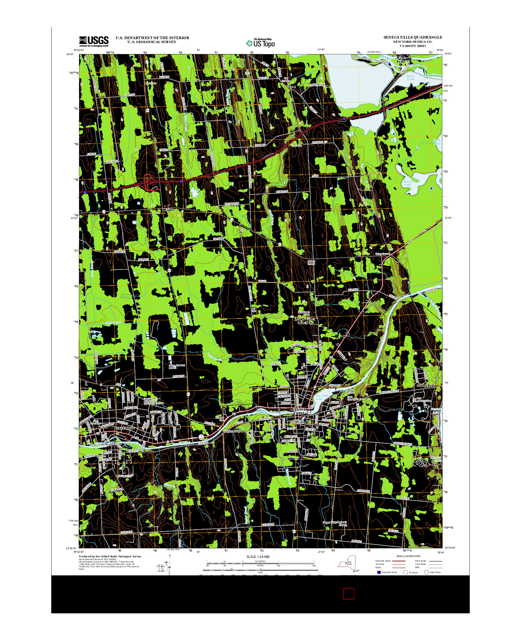 USGS US TOPO 7.5-MINUTE MAP FOR SENECA FALLS, NY 2013