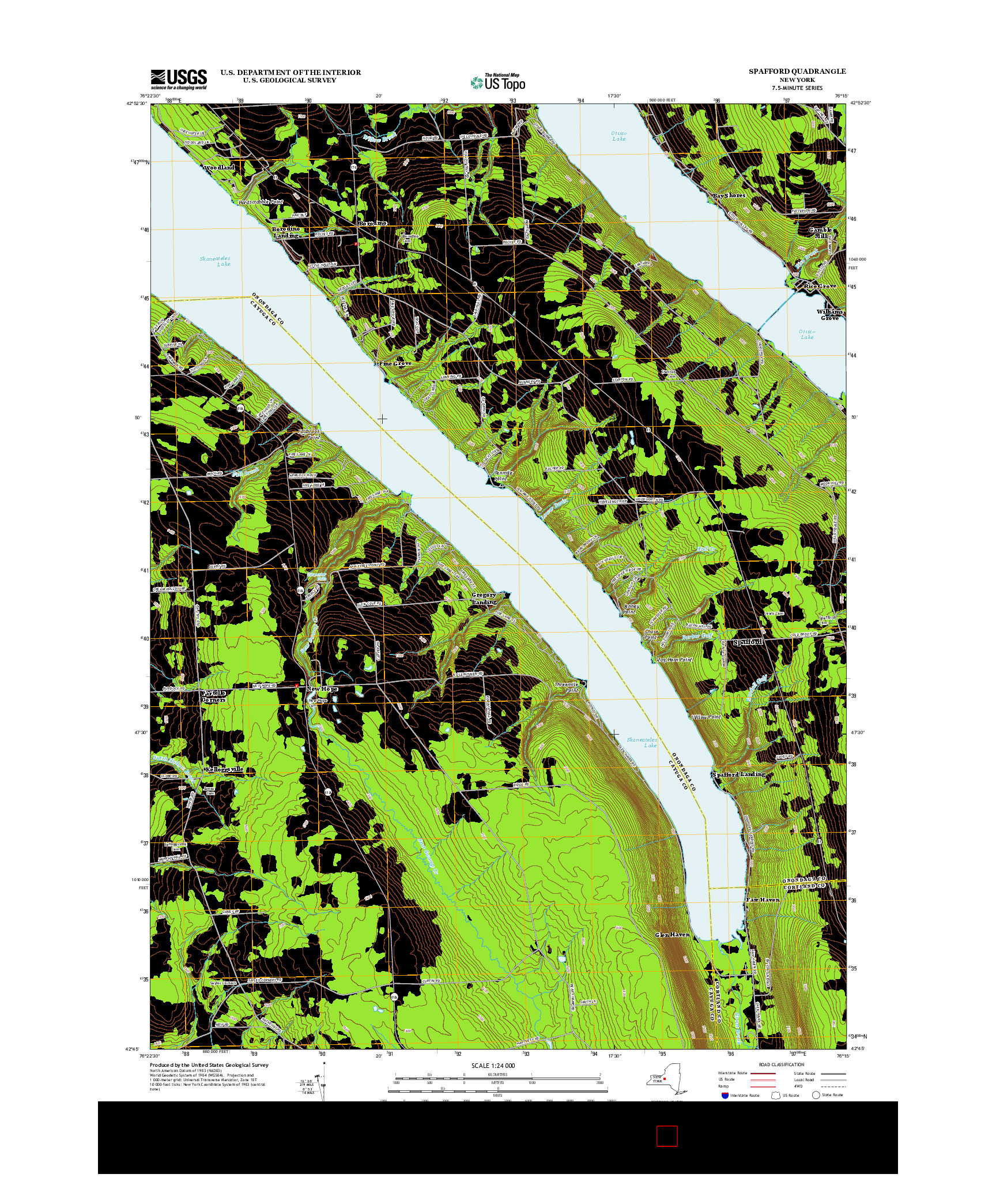USGS US TOPO 7.5-MINUTE MAP FOR SPAFFORD, NY 2013