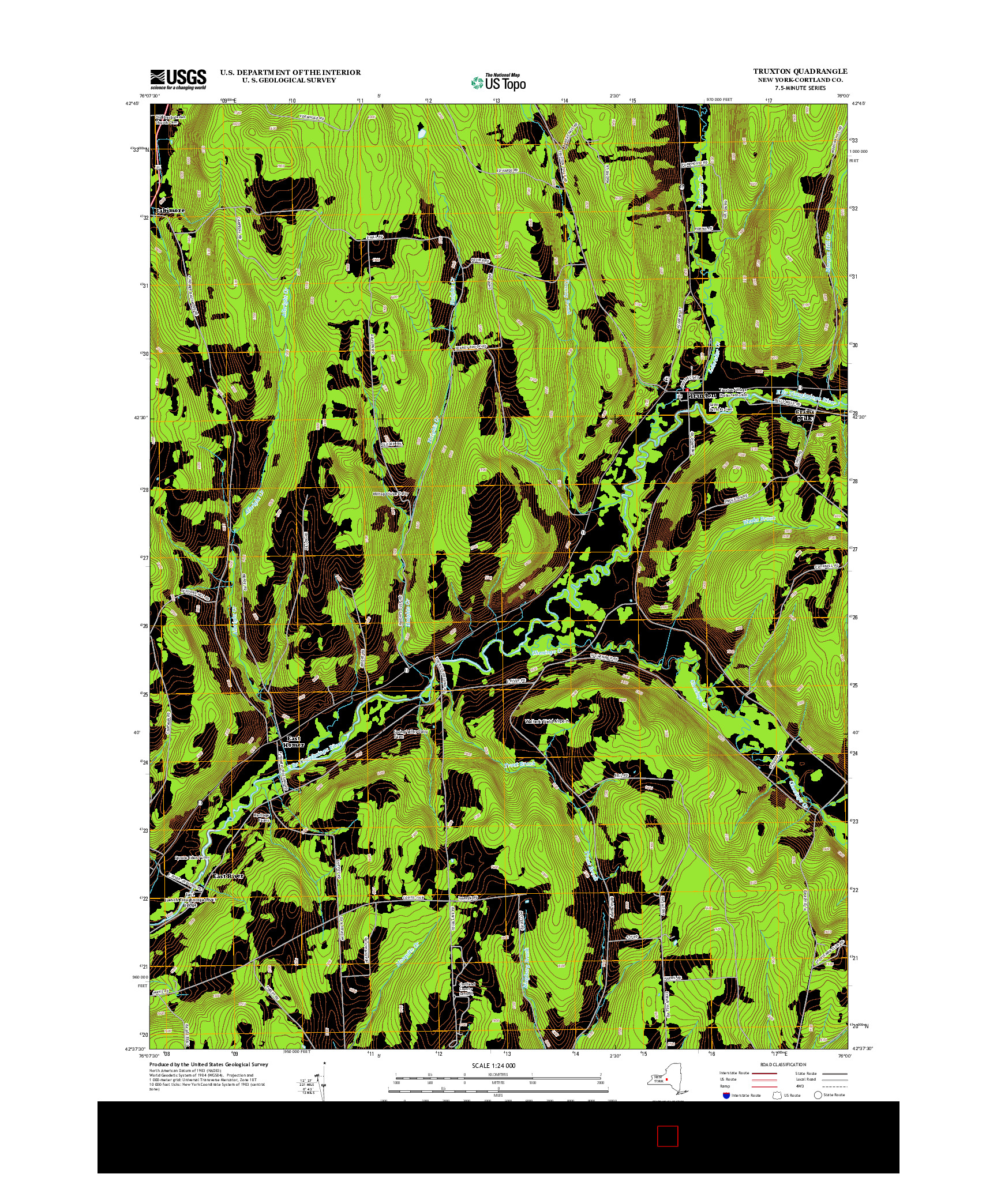 USGS US TOPO 7.5-MINUTE MAP FOR TRUXTON, NY 2013