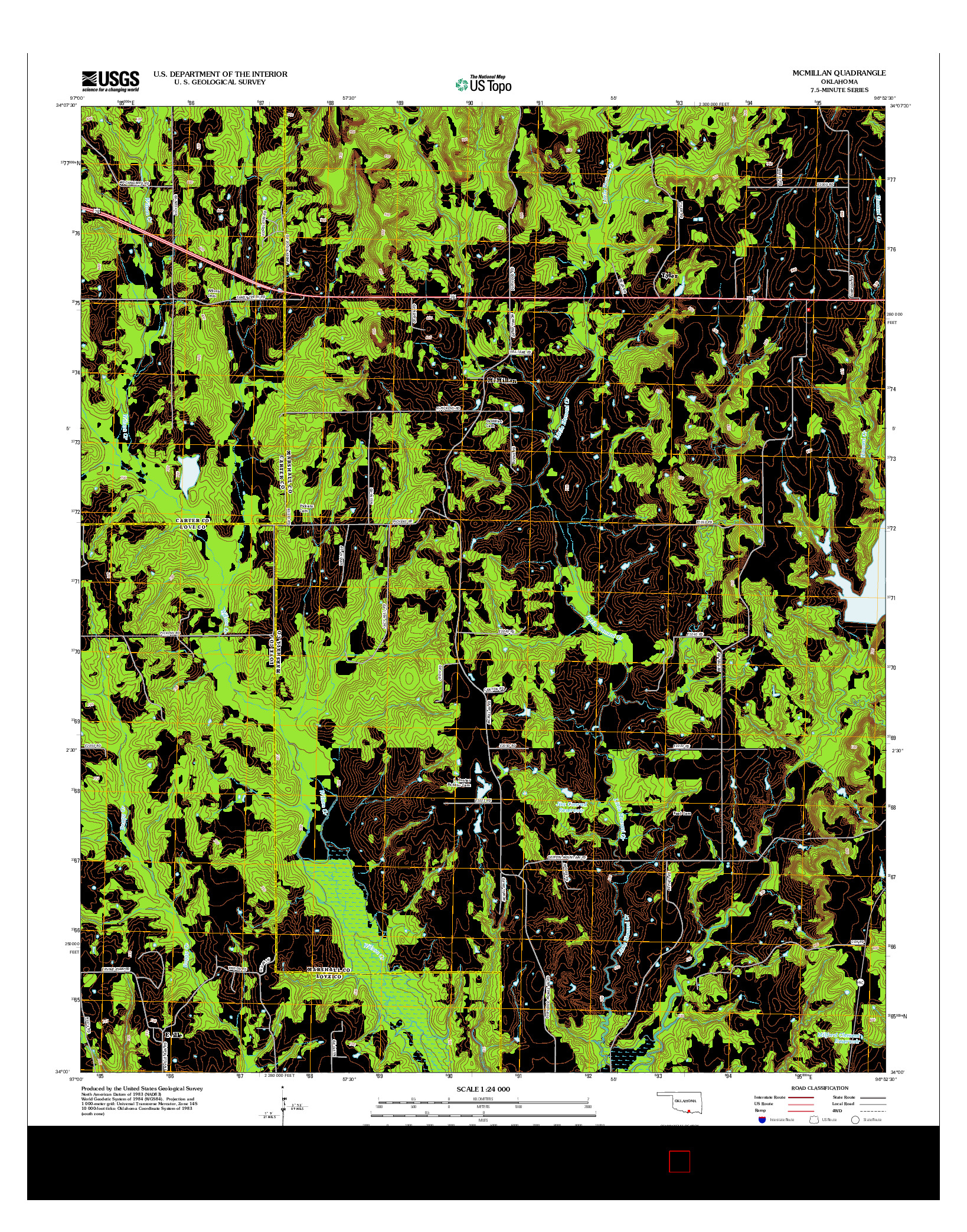 USGS US TOPO 7.5-MINUTE MAP FOR MCMILLAN, OK 2013