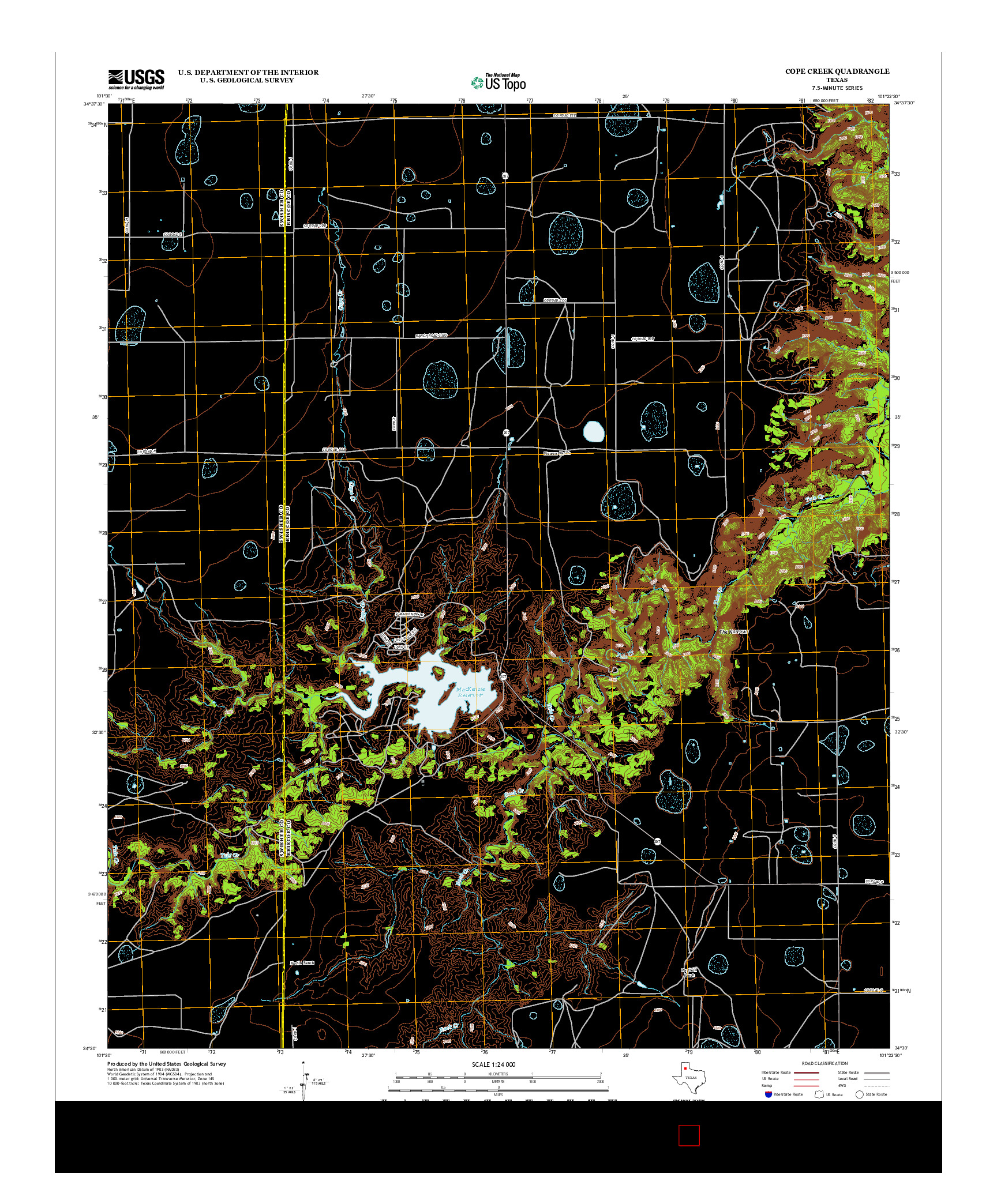 USGS US TOPO 7.5-MINUTE MAP FOR COPE CREEK, TX 2013
