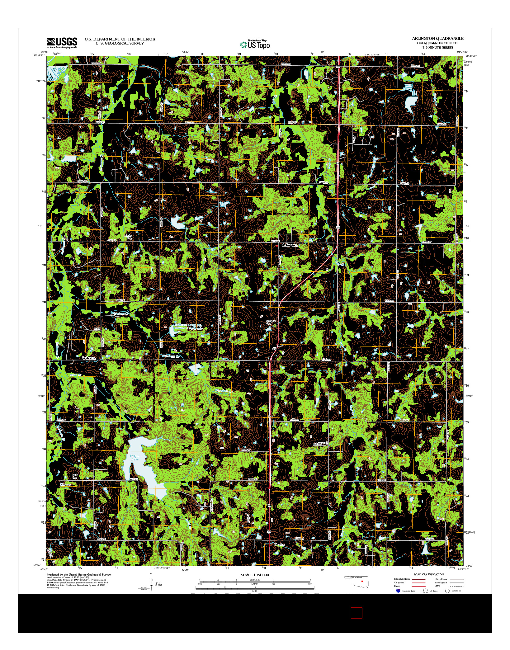 USGS US TOPO 7.5-MINUTE MAP FOR ARLINGTON, OK 2013