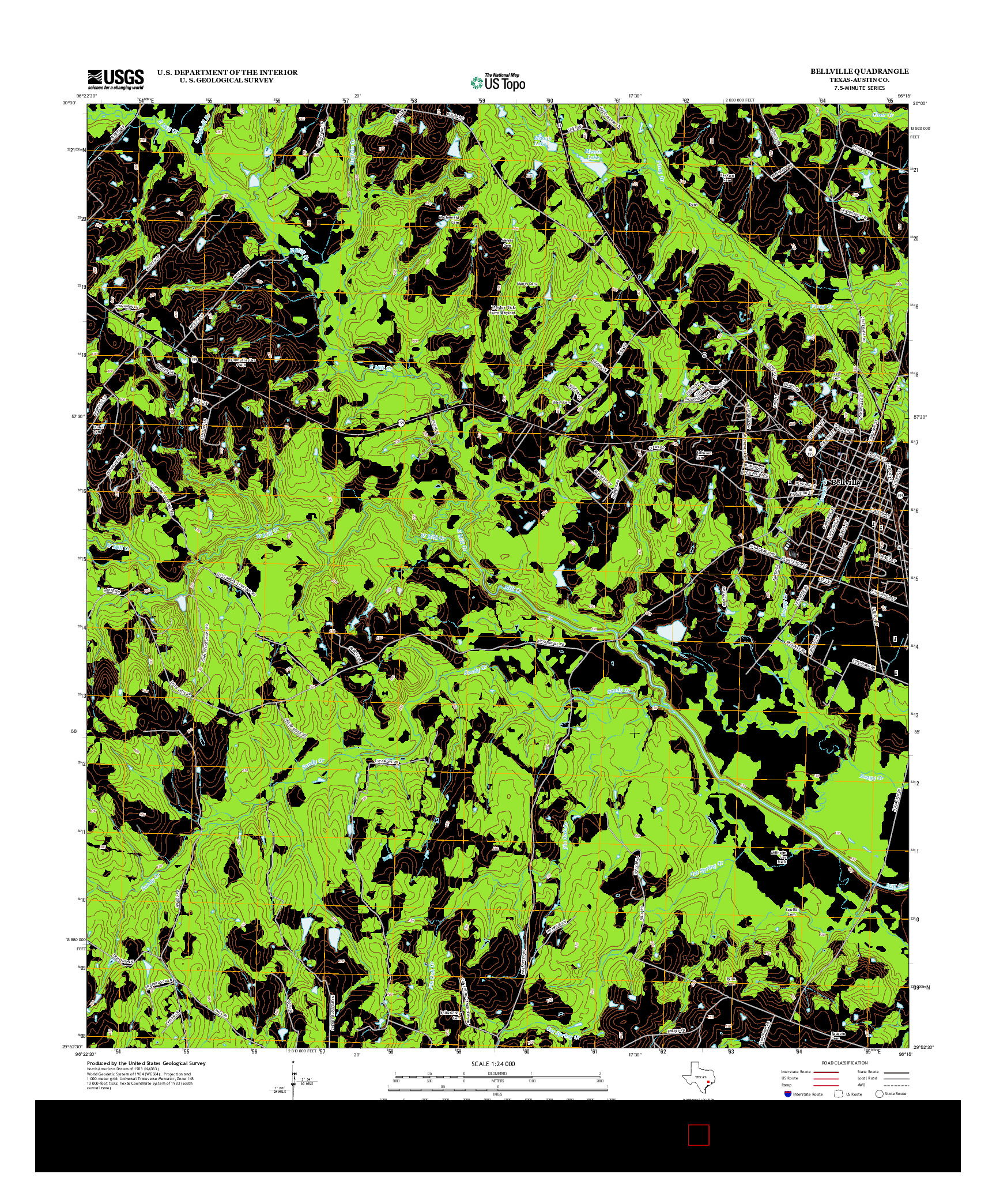 USGS US TOPO 7.5-MINUTE MAP FOR BELLVILLE, TX 2013