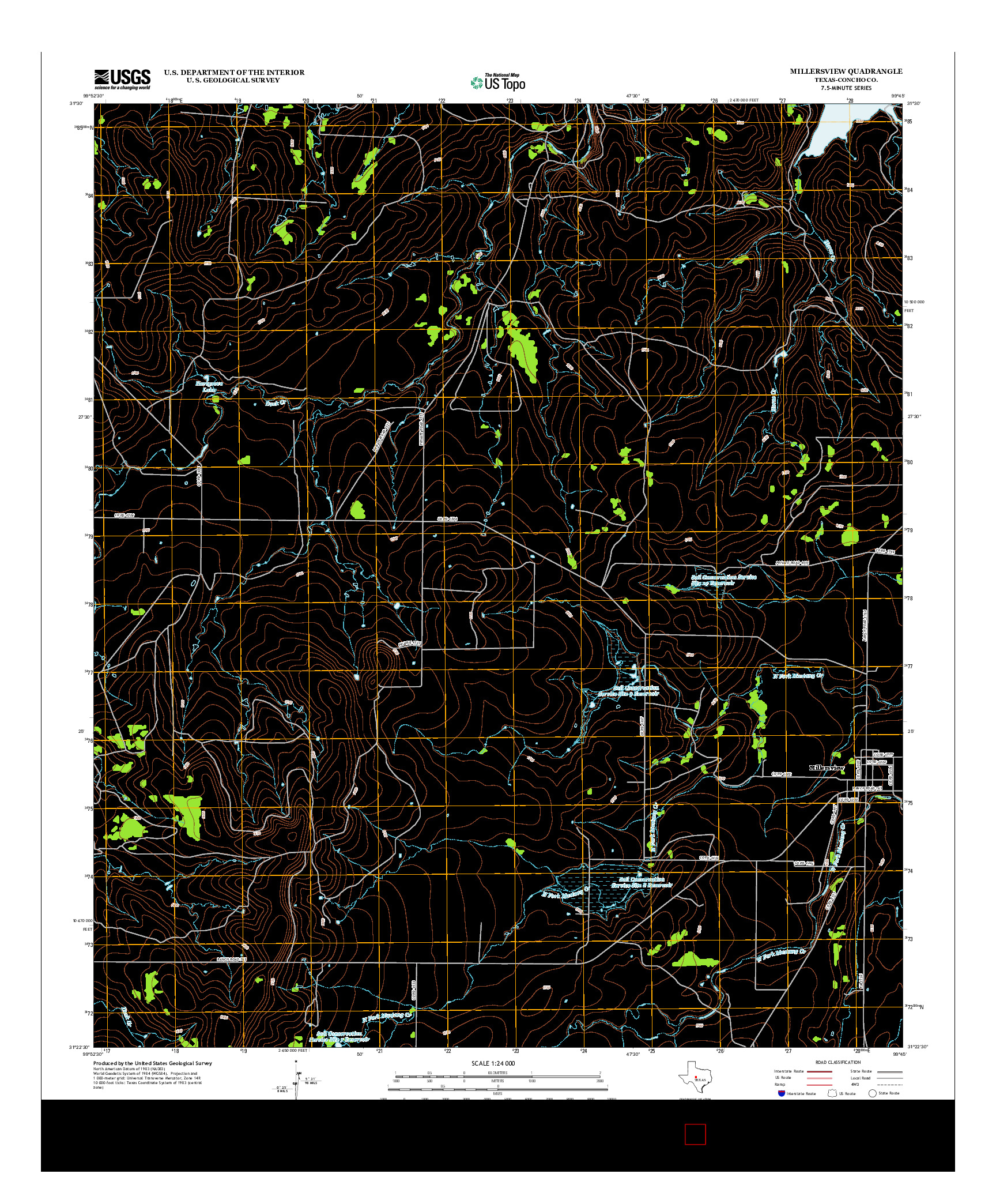 USGS US TOPO 7.5-MINUTE MAP FOR MILLERSVIEW, TX 2013