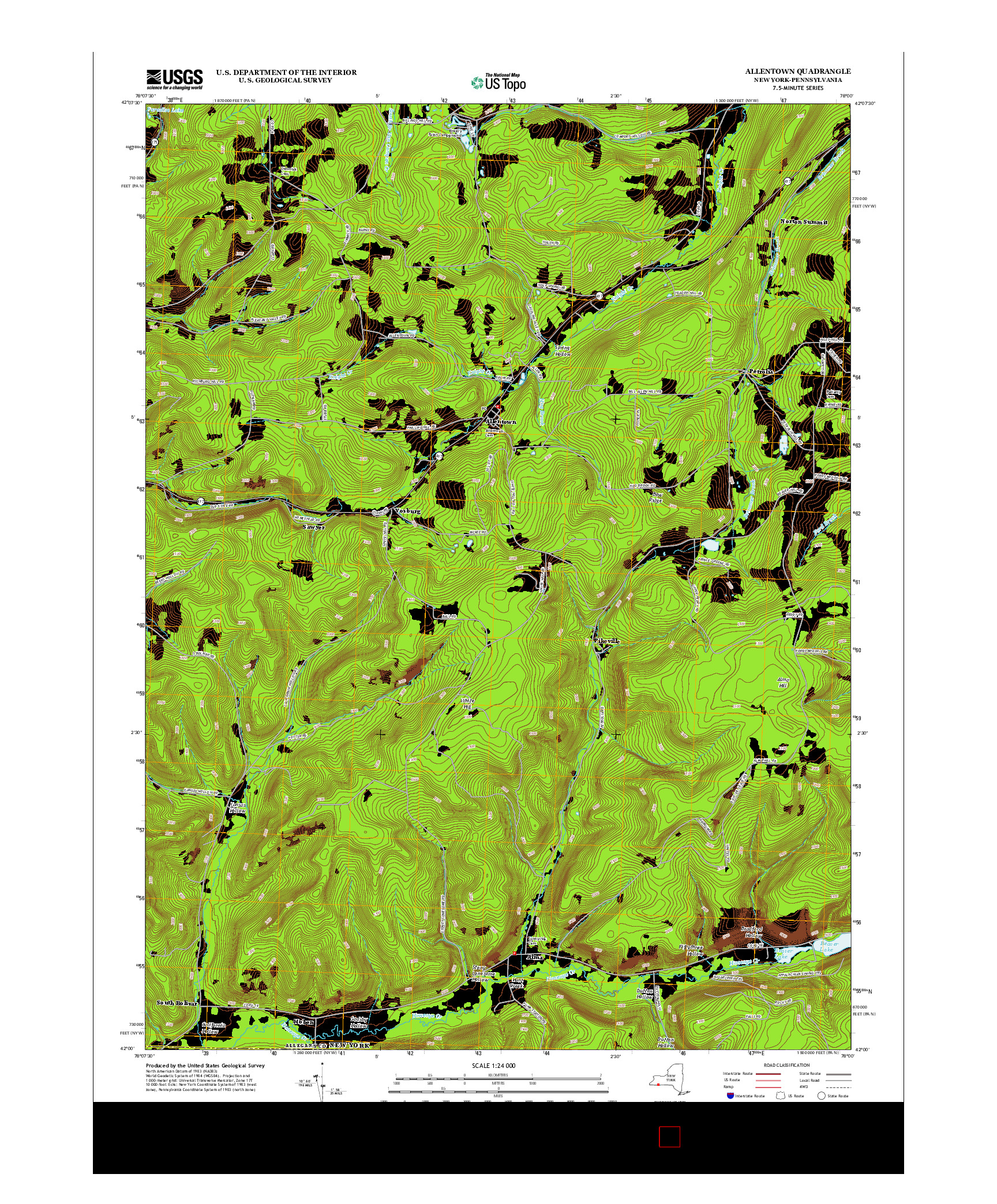 USGS US TOPO 7.5-MINUTE MAP FOR ALLENTOWN, NY-PA 2013