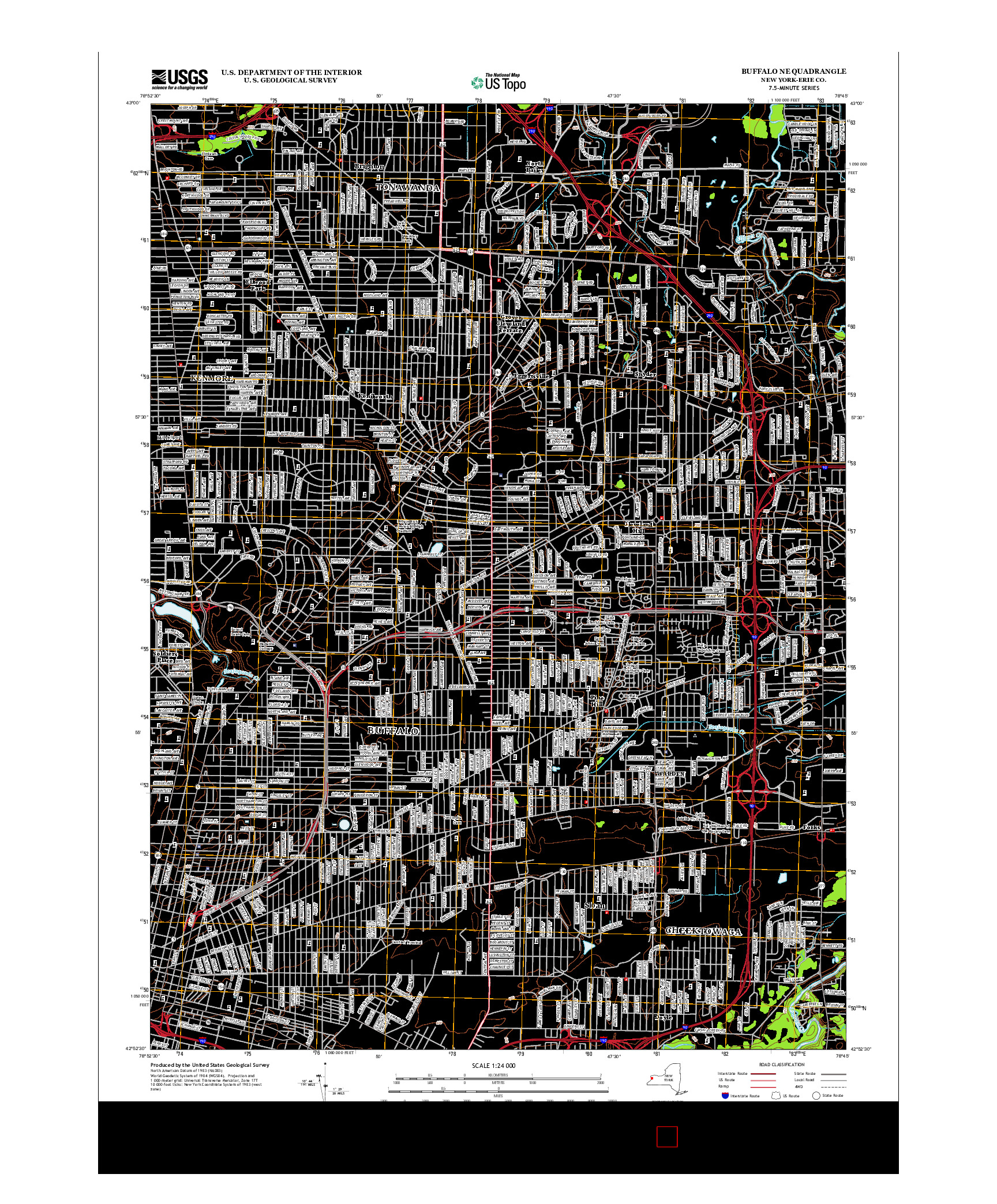 USGS US TOPO 7.5-MINUTE MAP FOR BUFFALO NE, NY 2013