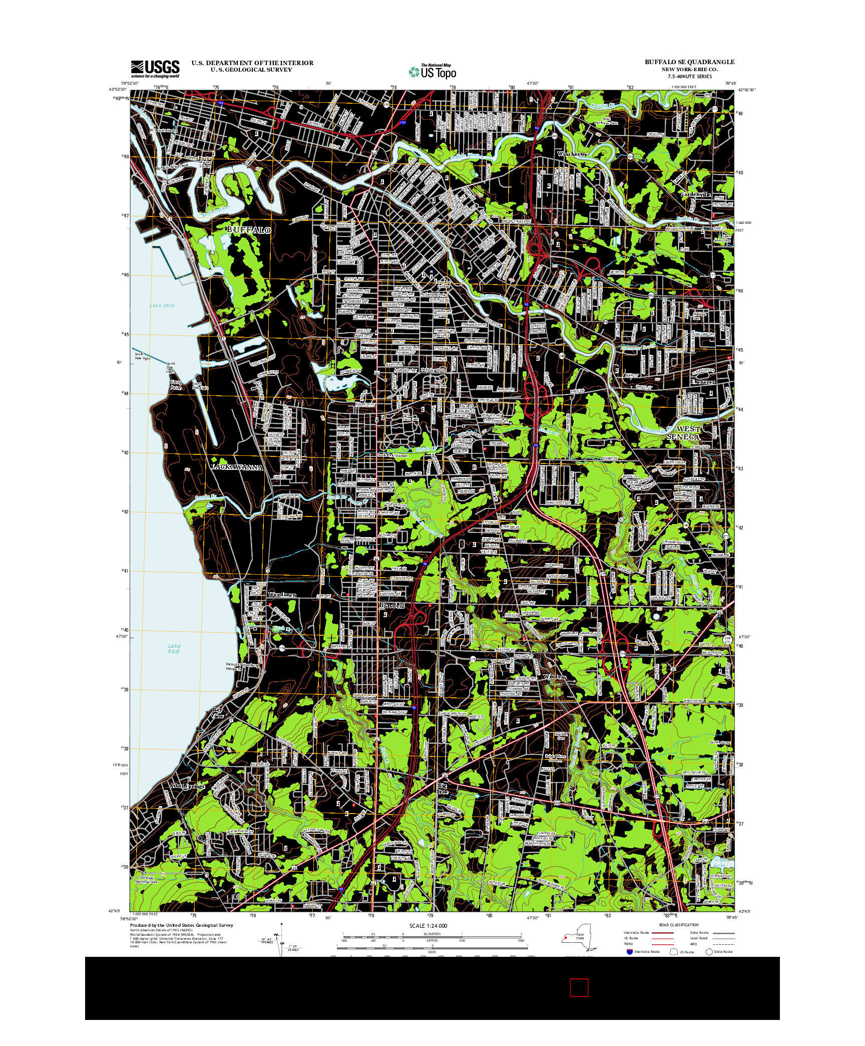 USGS US TOPO 7.5-MINUTE MAP FOR BUFFALO SE, NY 2013