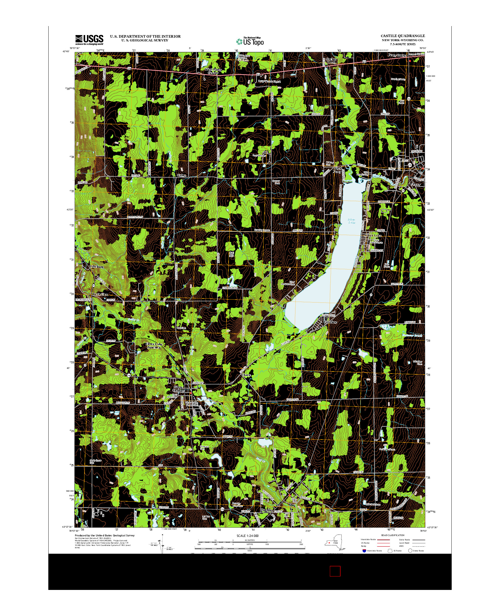 USGS US TOPO 7.5-MINUTE MAP FOR CASTILE, NY 2013