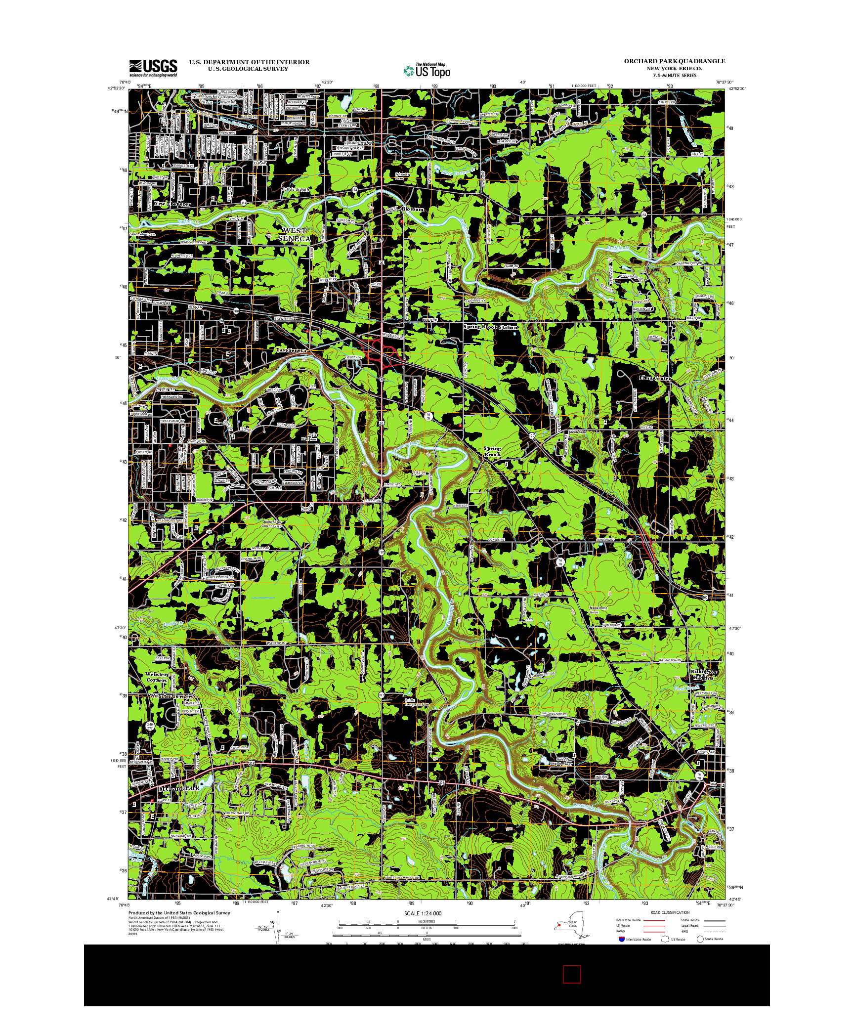 USGS US TOPO 7.5-MINUTE MAP FOR ORCHARD PARK, NY 2013