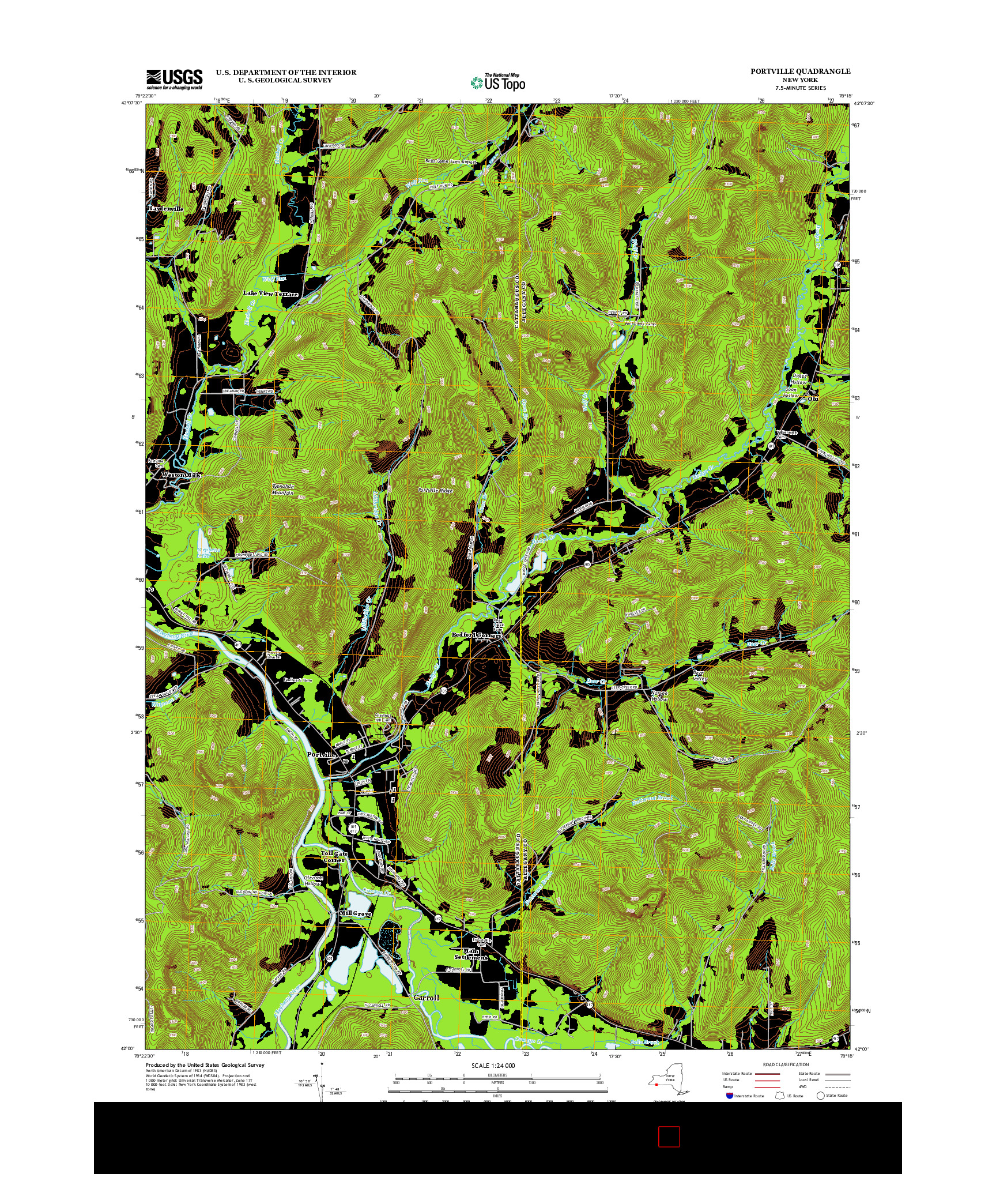 USGS US TOPO 7.5-MINUTE MAP FOR PORTVILLE, NY 2013